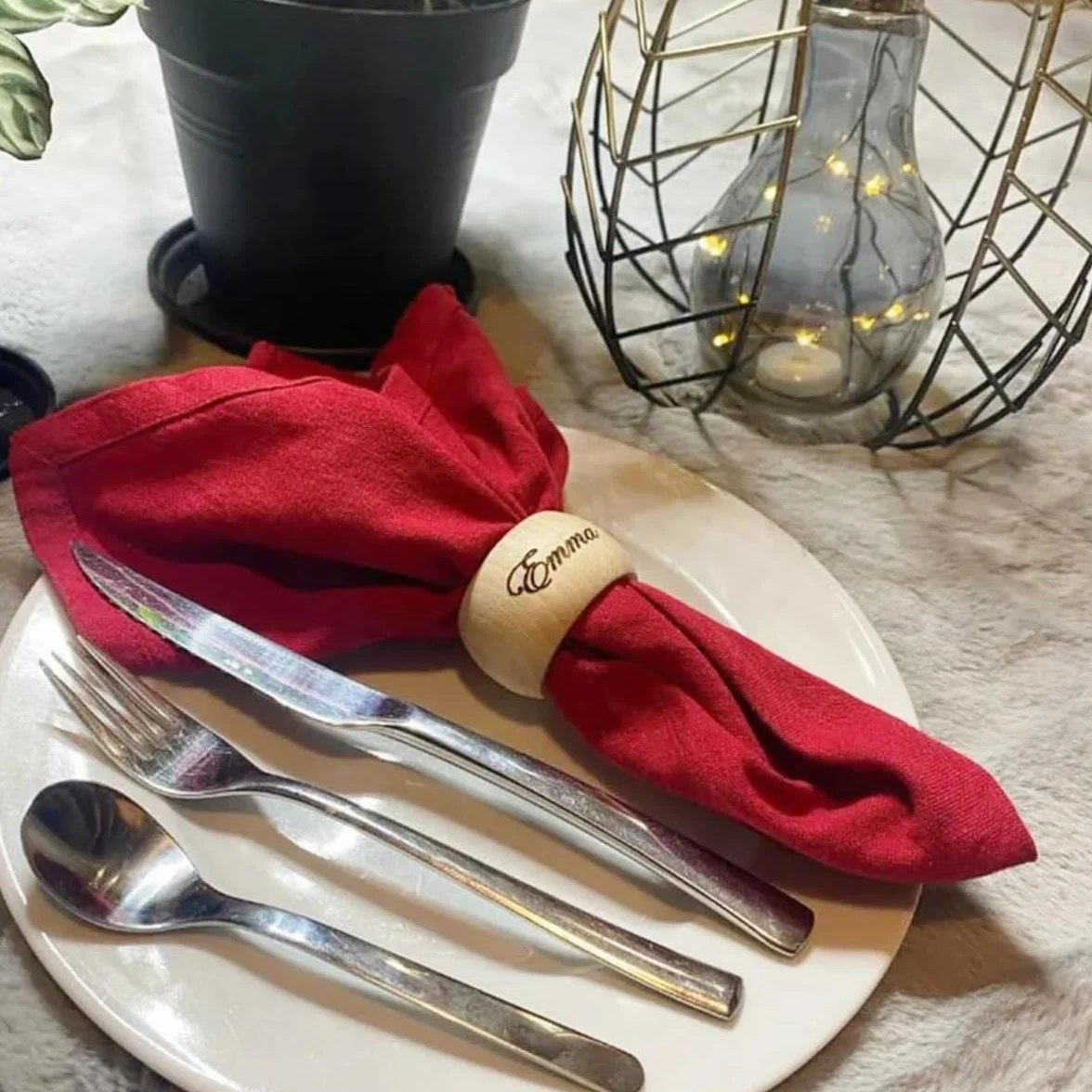 Portatovaglioli In Legno Personalizzati Con Nome, Portatovaglioli Nuziali Personalizzati, Bomboniere Rustiche, Festa Di Battesimo Di Natale, Decorazioni For La Tavola Da Cucina, Accessori
