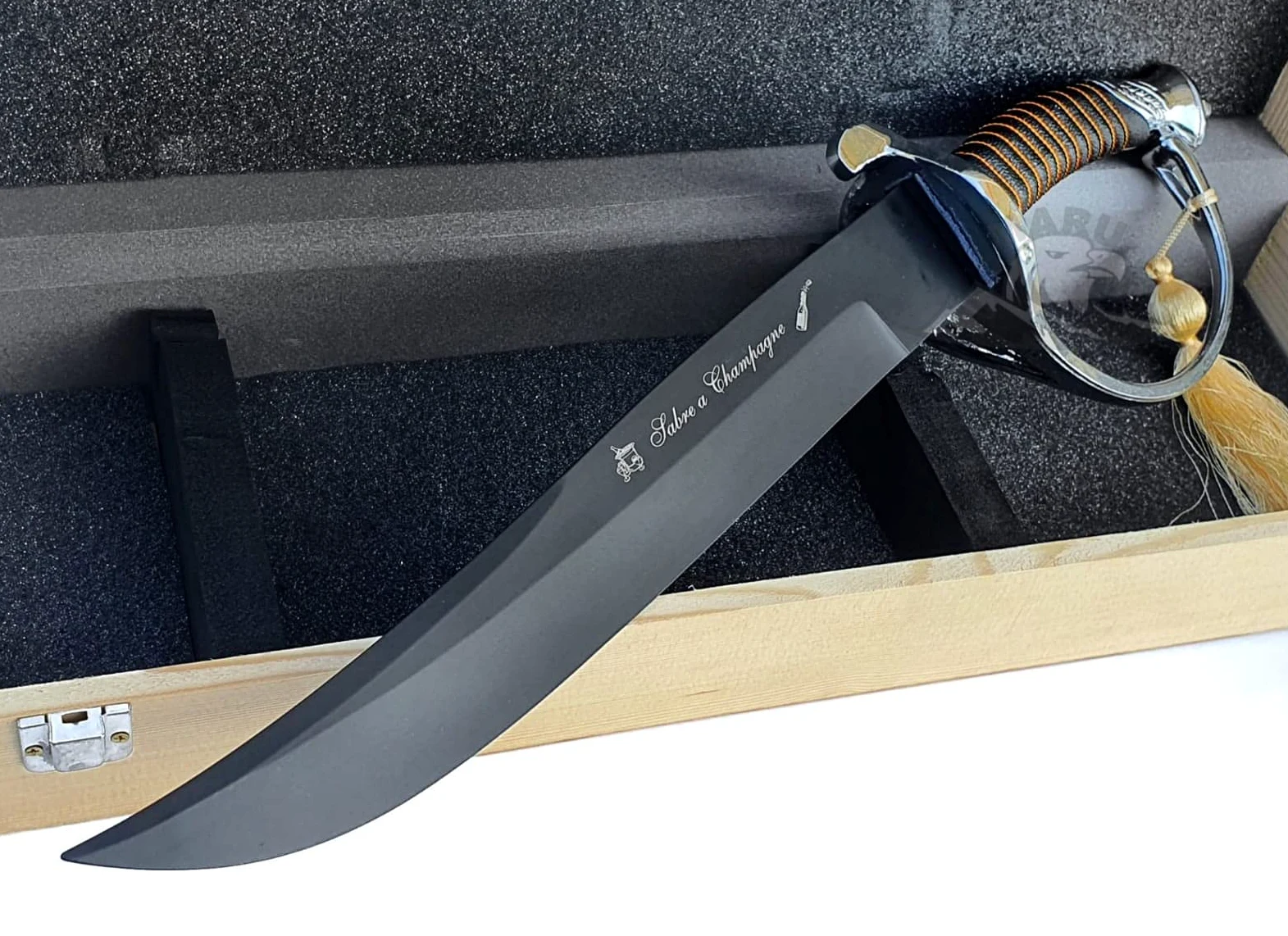 Sciabola Champagne Sommelier Sabre + Confezione Regalo Black Edition da Collezione
