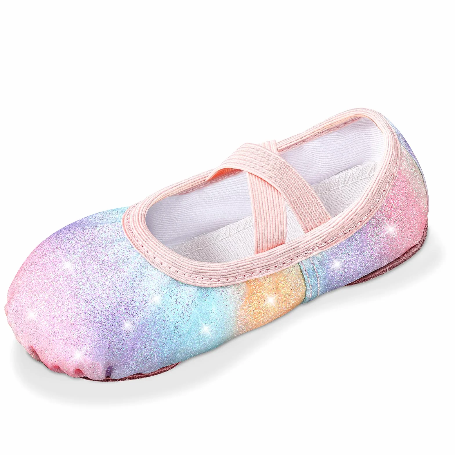 Scarpe da Balletto Bambina Brillantini Suola Divisa Senza Cravatta Danza