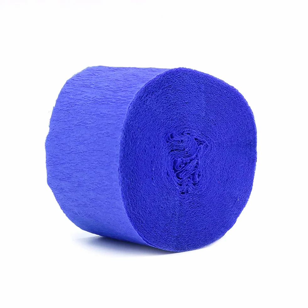 Carta Crespa 20 Rotoli 3,5 cm x 10 m Blu Scuro Decorazione Feste Compleanno Matrimoni