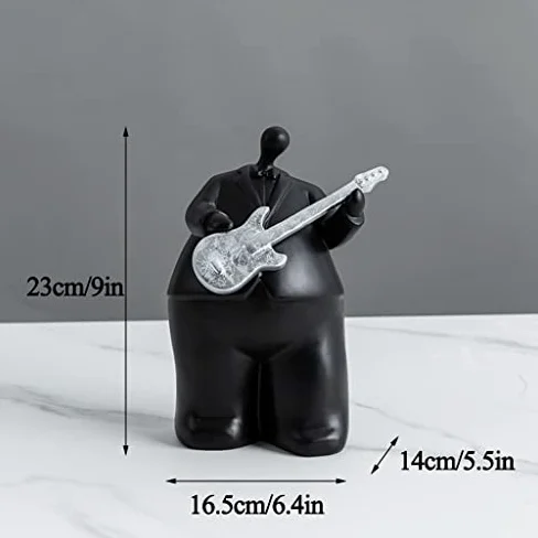 Statua di chitarrista - Statuetta da collezione in resina per decorazione musicale, perfetta per soggiorno, camera da letto, ufficio e regalo unico per musicisti