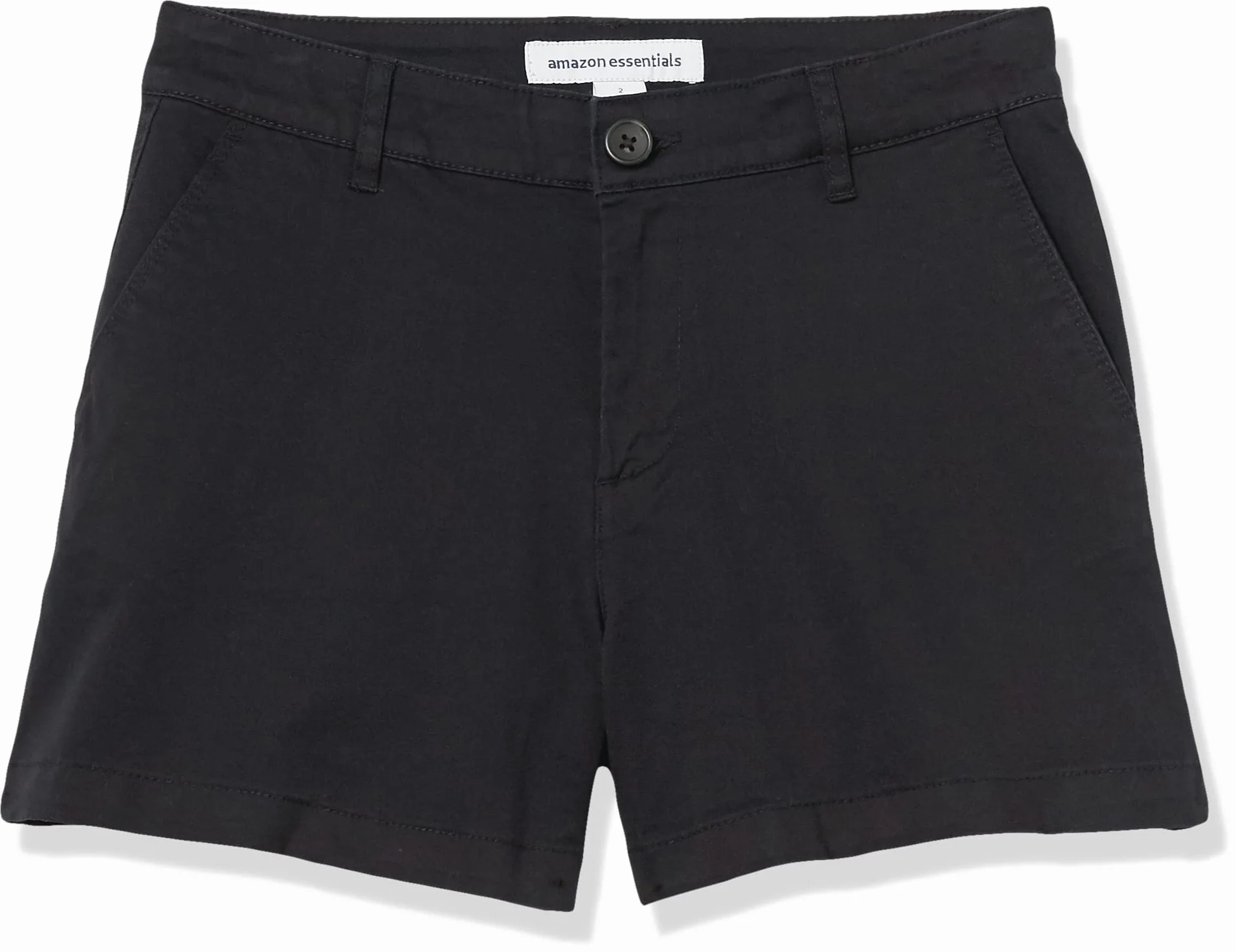 Amazon Essentials Pantaloncini Chino a Vita Media a Vestibilità Aderente Interno Gamba 8,9cm Donna
