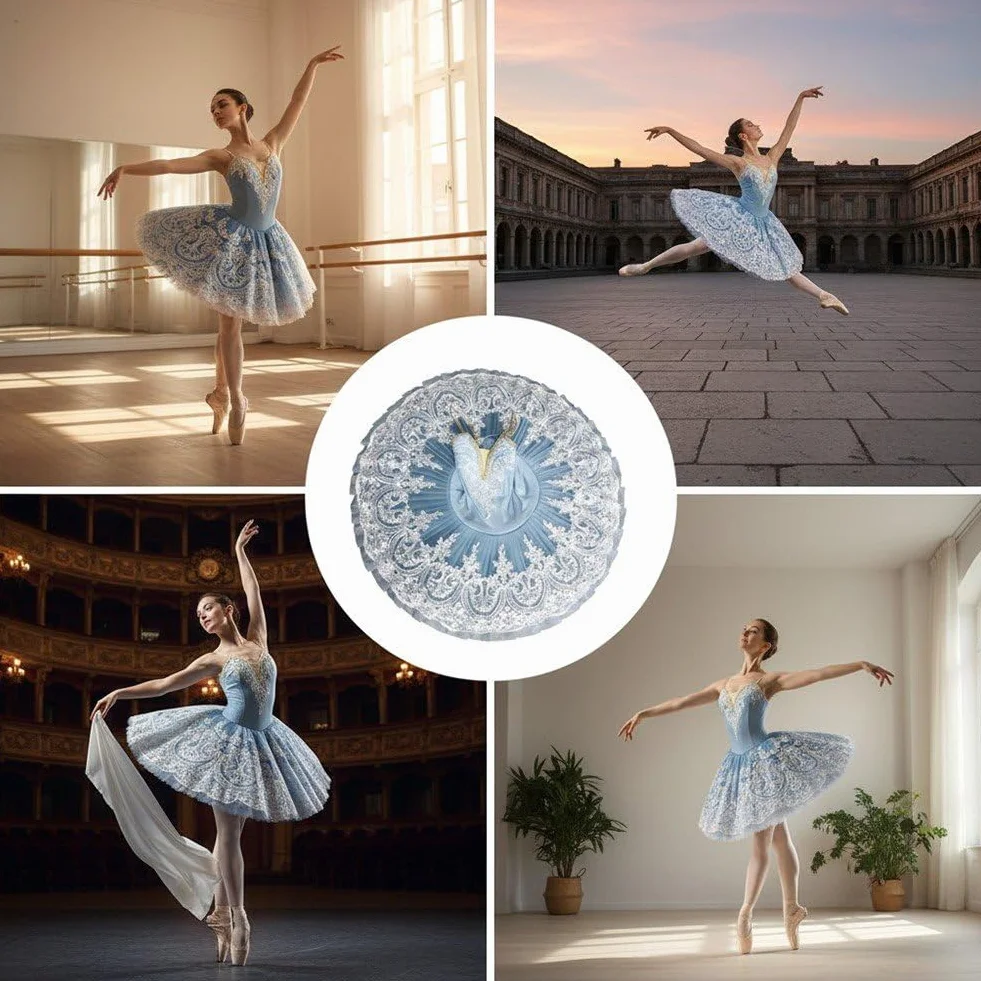 Tutù Balletto Professionale per Lo Spettacolo del Lago dei Cigni, Gonna a Pancake