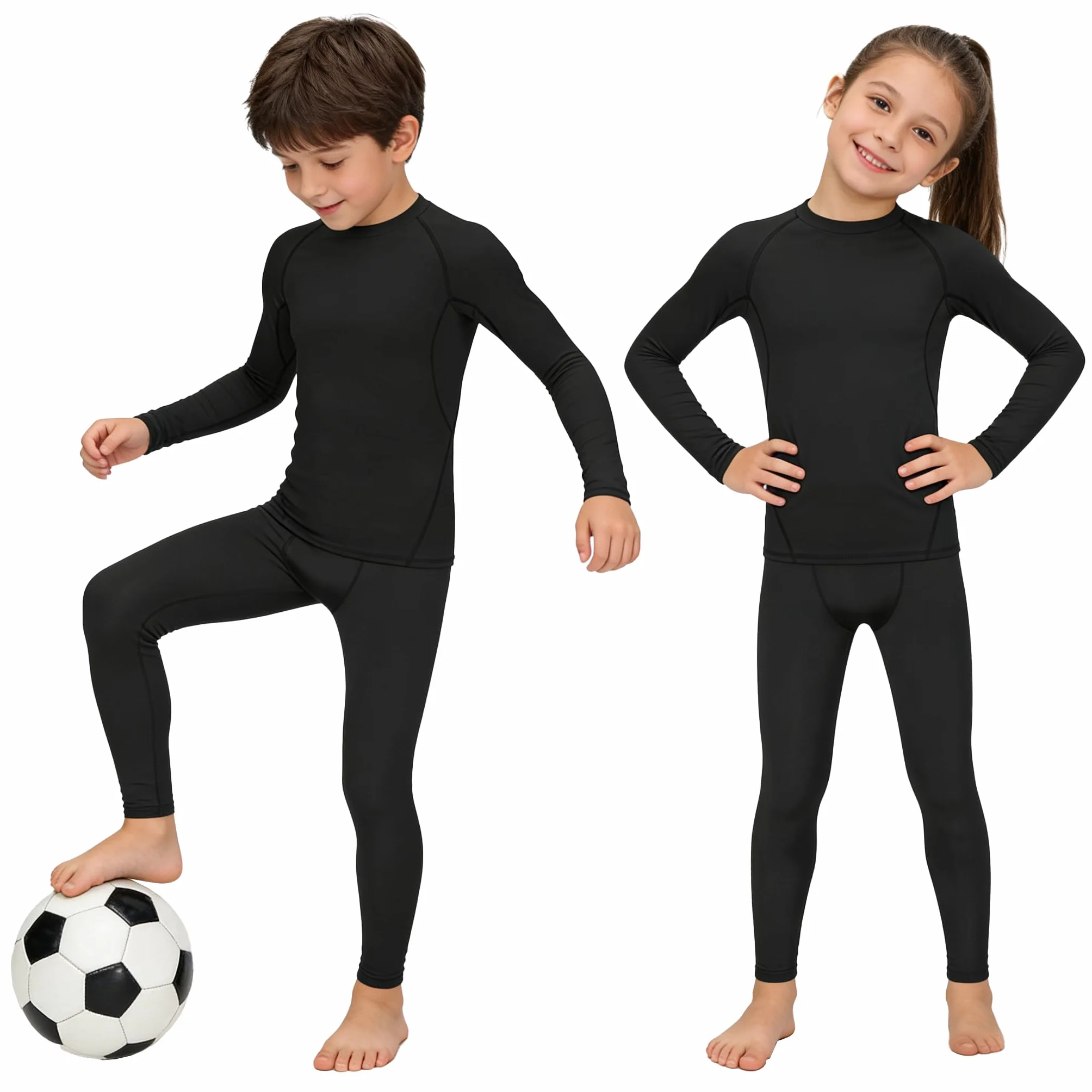 HovSiyla Set intimo a compressione per ragazzi e ragazzi, leggings sportivi e camicie per bambini