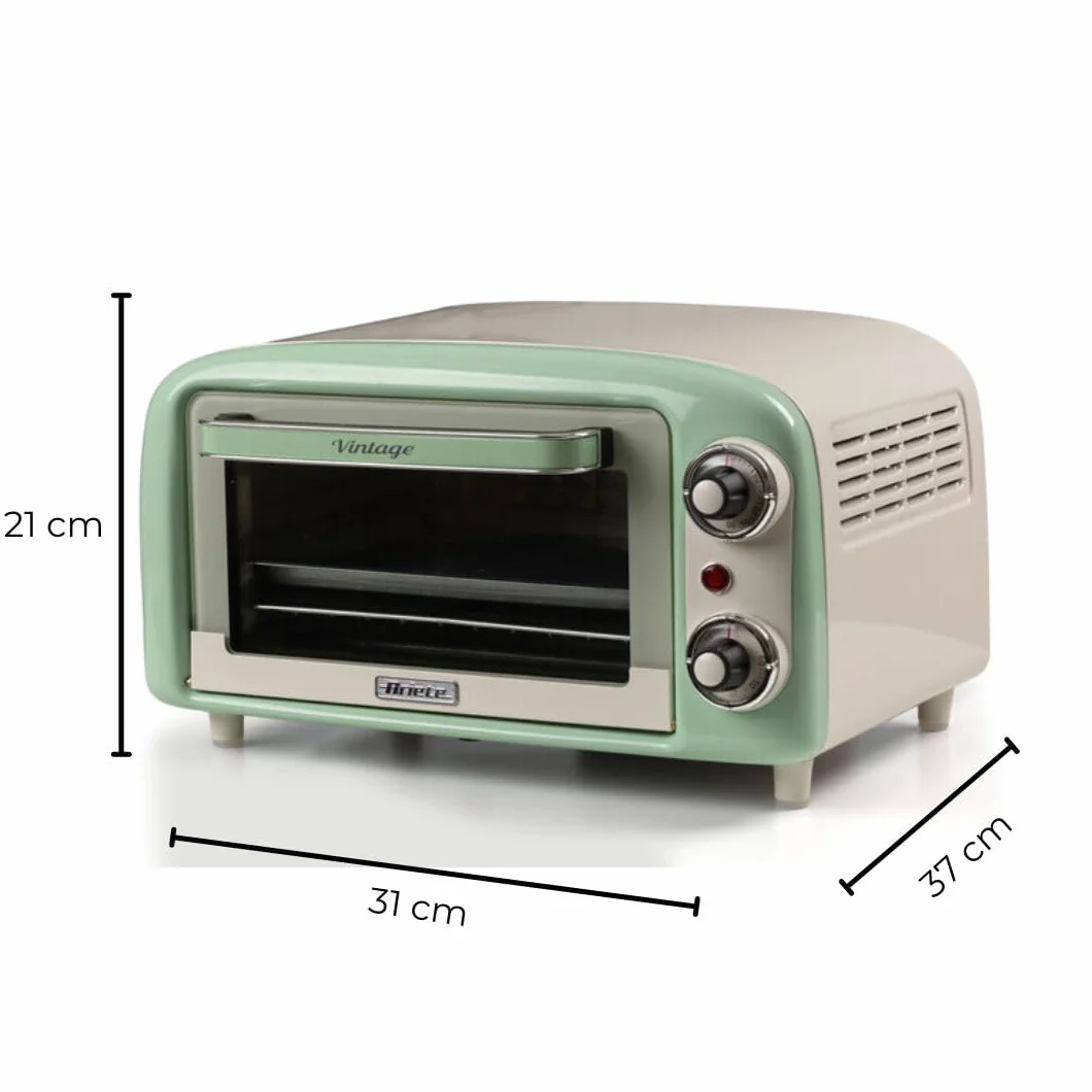 Ariete 3919 Forno Elettrico Vintage 800W 10L Doppio Vetro Zielony