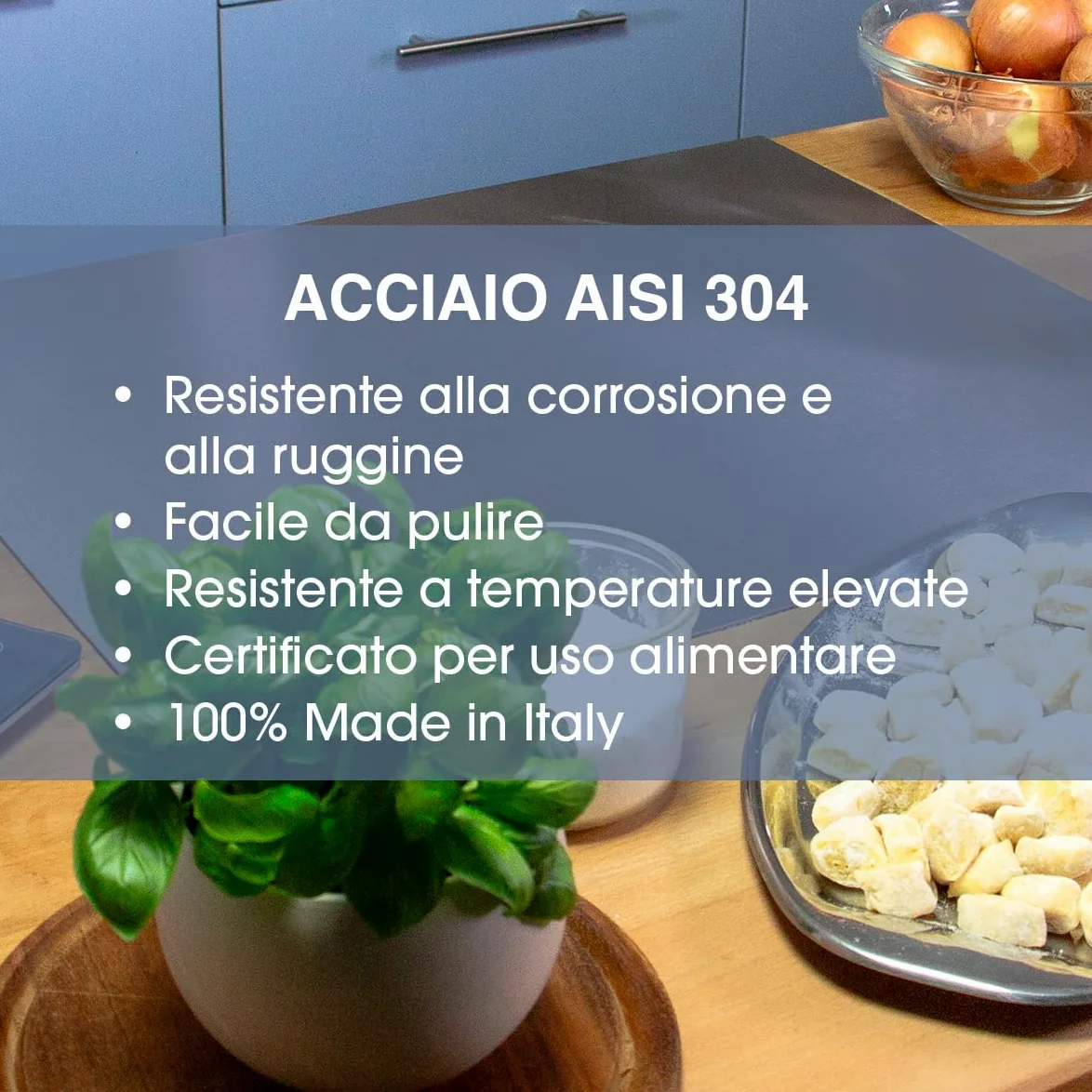 Oppaha - Spianatoia da Cucina in Acciaio Inox - Piano da Lavoro Compatto per Impastare - Superficie in AISI 304 - Tappetino Antiscivolo Incluso -56x30 cm