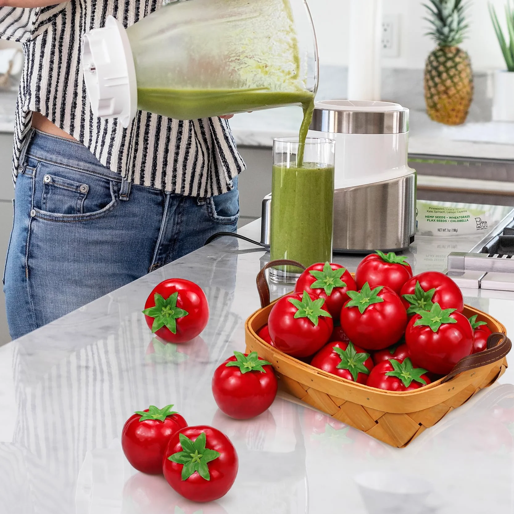 Pomodori artificiali 15 pezzi decorazione verdure artificiali casa feste Natale