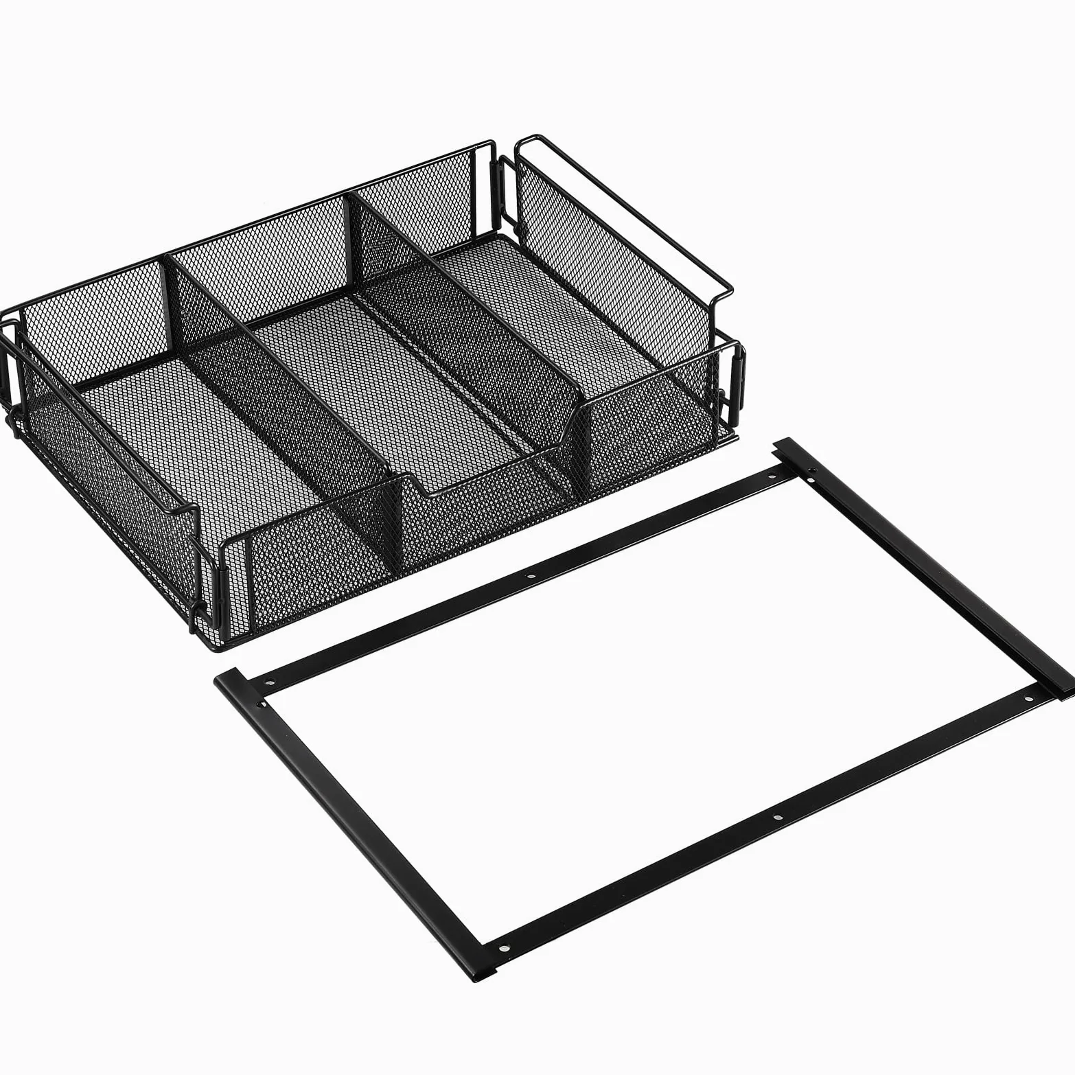 Organizer per cassetti da appendere sotto la scrivania, cestino estraibile per ufficio, casa, spazi di lavoro, sotto la scrivania, scaffale, vassoio, organizer salvaspazio, per casa, ufficio,