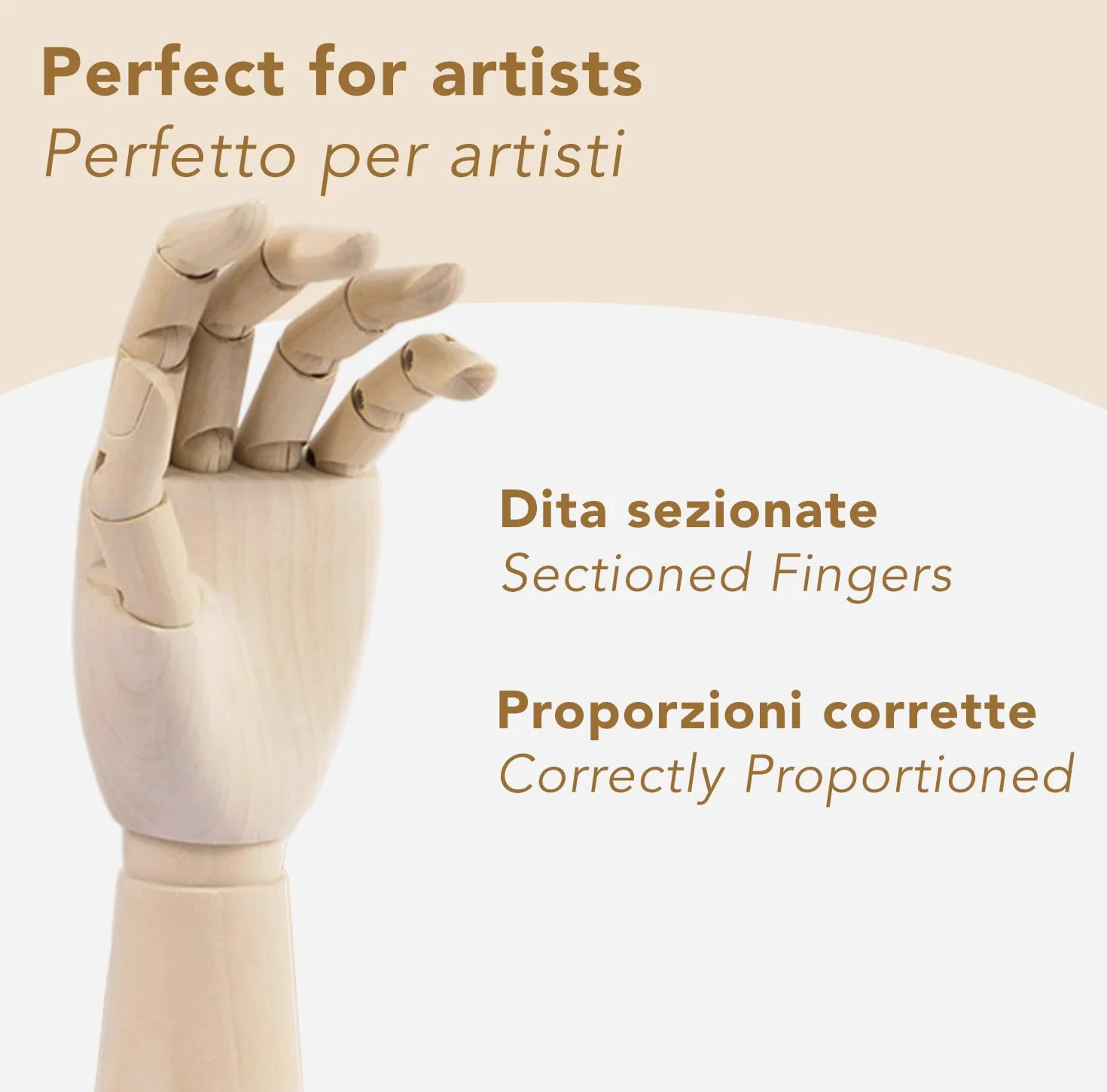 IPEA Mano in Legno Grande 30 cm Snodabile Flessibile Dita Mobili per Disegnatori Mano Destra Manichino Corpo Umano Arte Portaoggetti