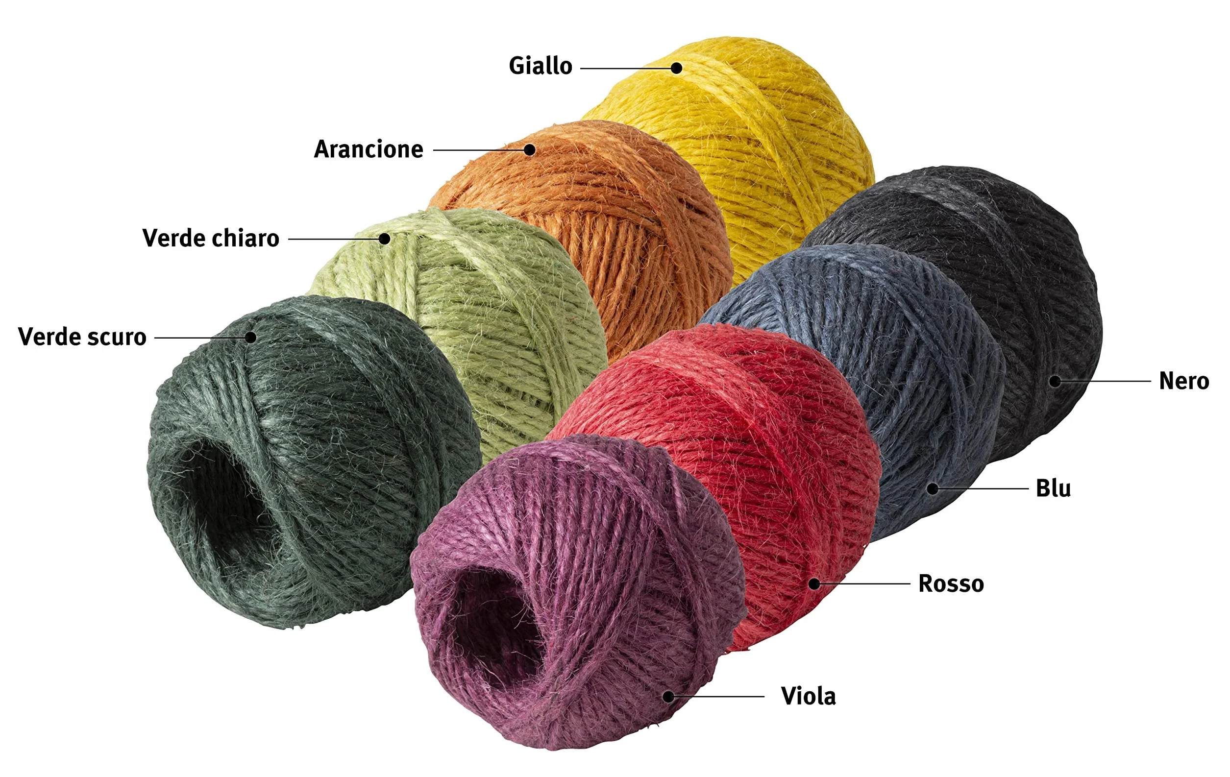 Juta Spago Colorato 8 Colori 30 Metri Made in Italy