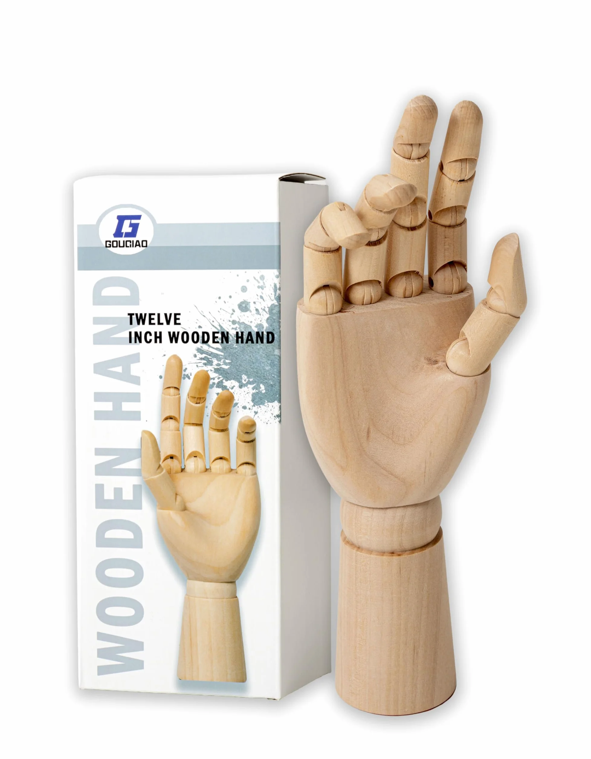 IPEA Mano in Legno Grande 30 cm Snodabile Flessibile Dita Mobili per Disegnatori Mano Destra Manichino Corpo Umano Arte Portaoggetti