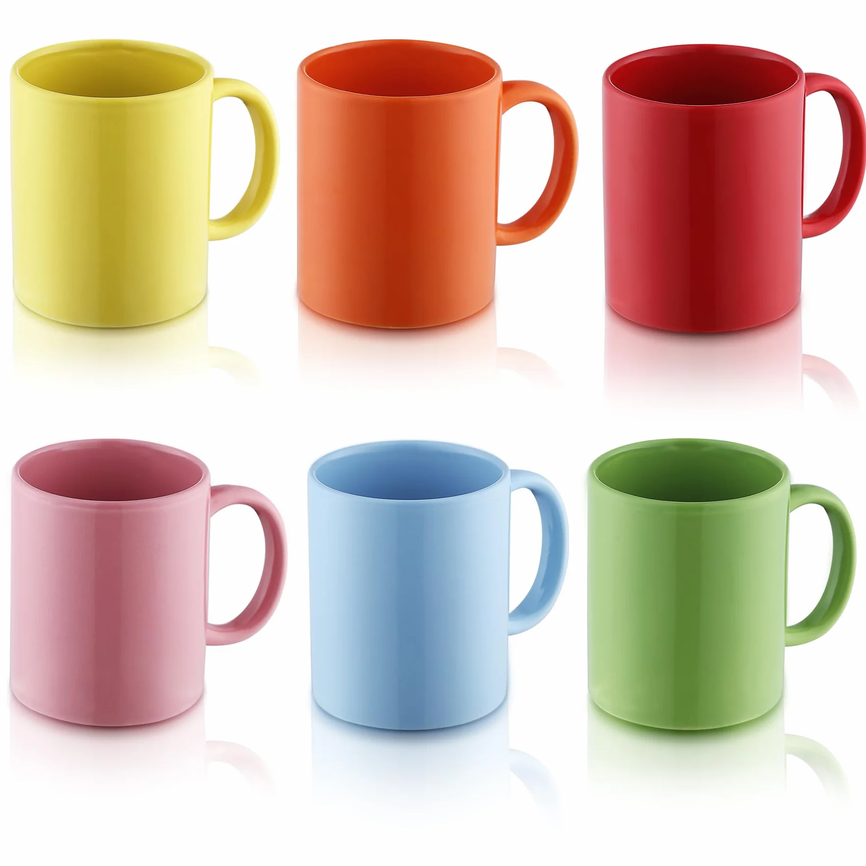 Evanda Servizi da caffè 6 pezzi, tazze grandi da 350 ml per caffè, tè e brulè, lavabili in lavastoviglie (colore misto)