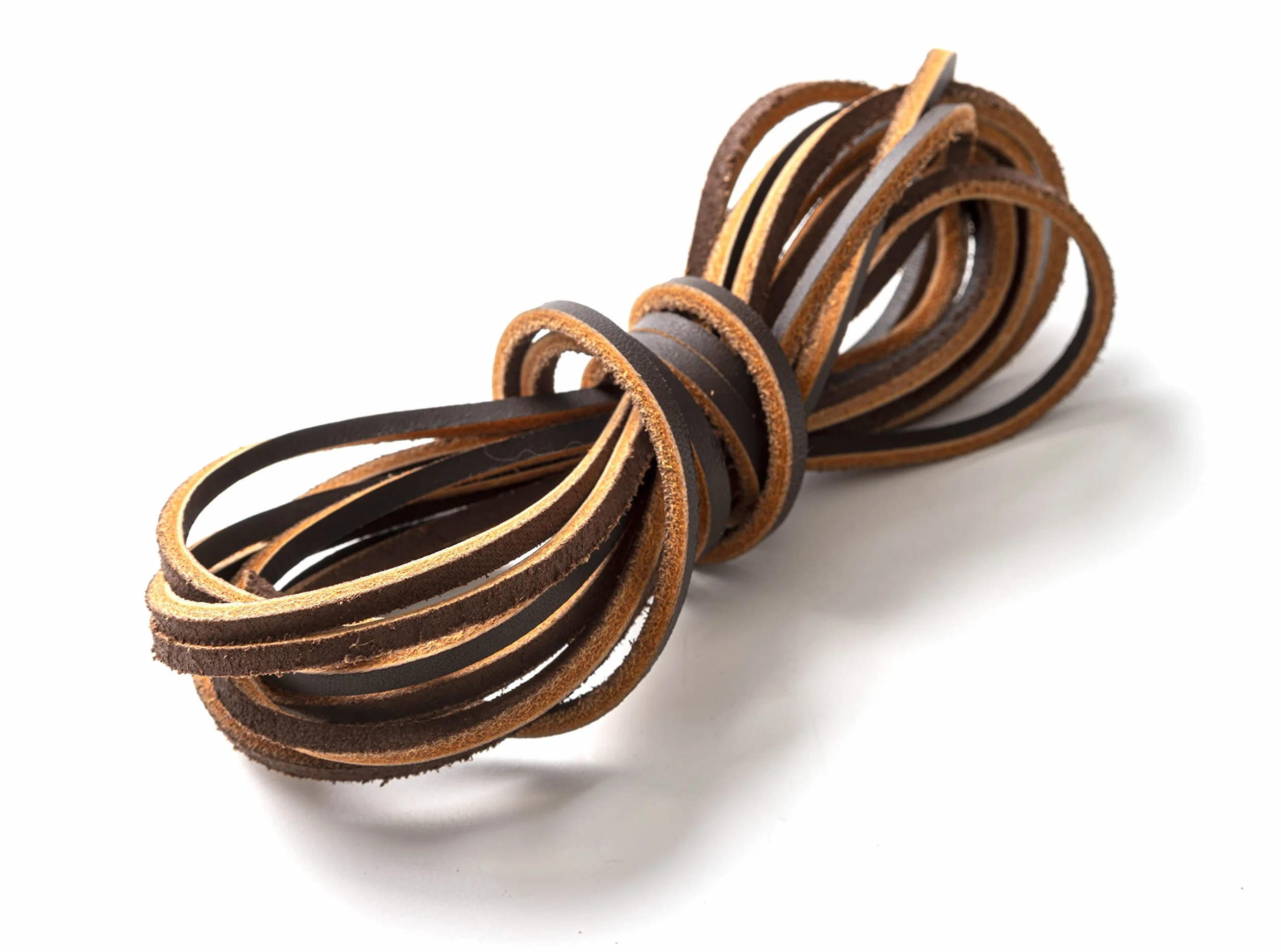 IPEA Leather Cord for Shoes 3 Metres Square Leather Laces Shoelaces Dark Brown