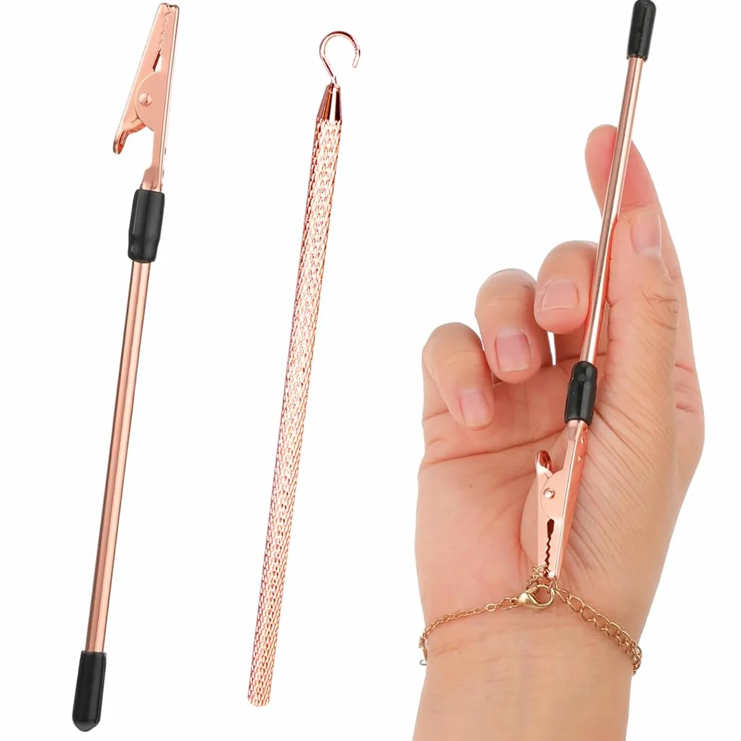 2 Pezzi Ausili per Braccialetti di Gioielli, Chiusure per Braccialetti, Ganci per Braccialetti, Agganciamento a Sgancio Rapido per Gioielli Cerniere Lampo e Chiusure (Rose Gold)