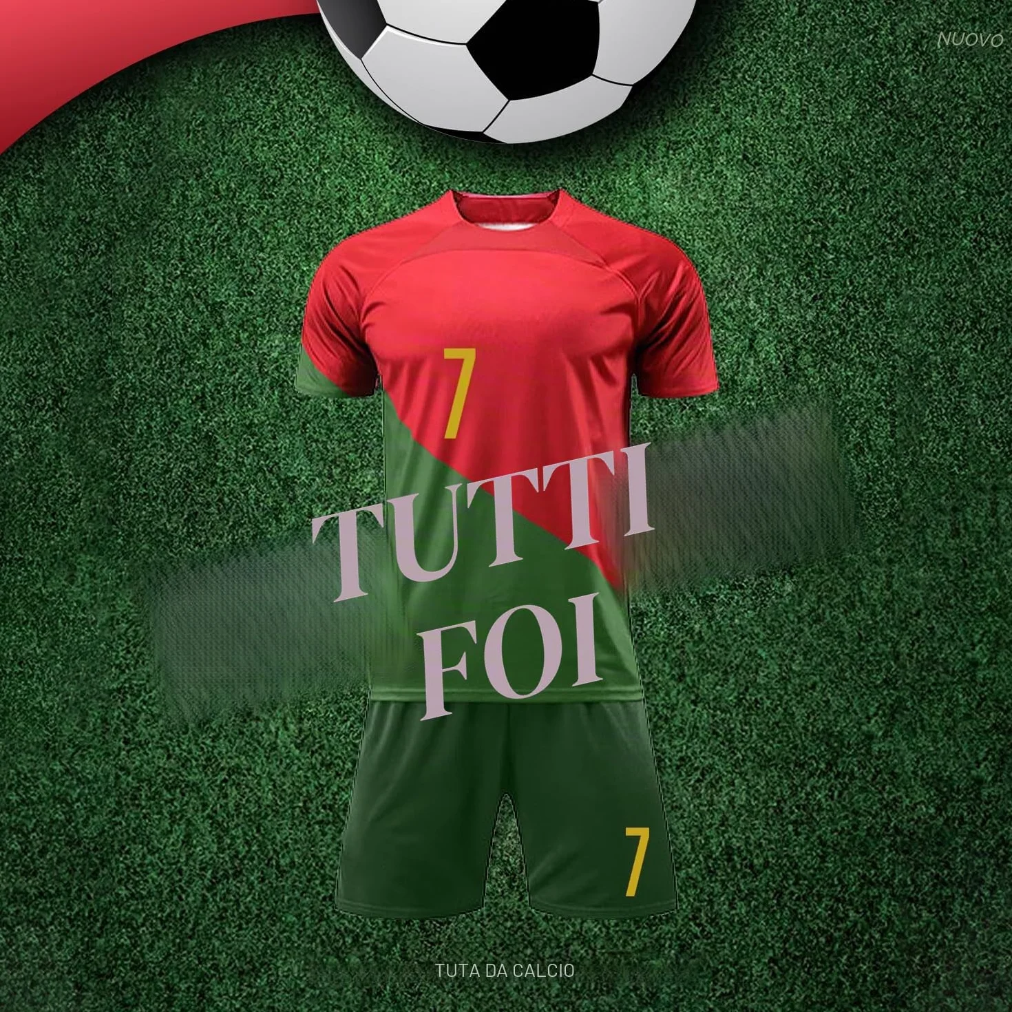 Ronronner Maglie da Calcio,7 Rosso Maglia T-Shirt, Maglia da Calcio per Bambini, Maglietta da Calcio per Bambini con Pantaloncini con Le Calze per Bambino Ragazzo