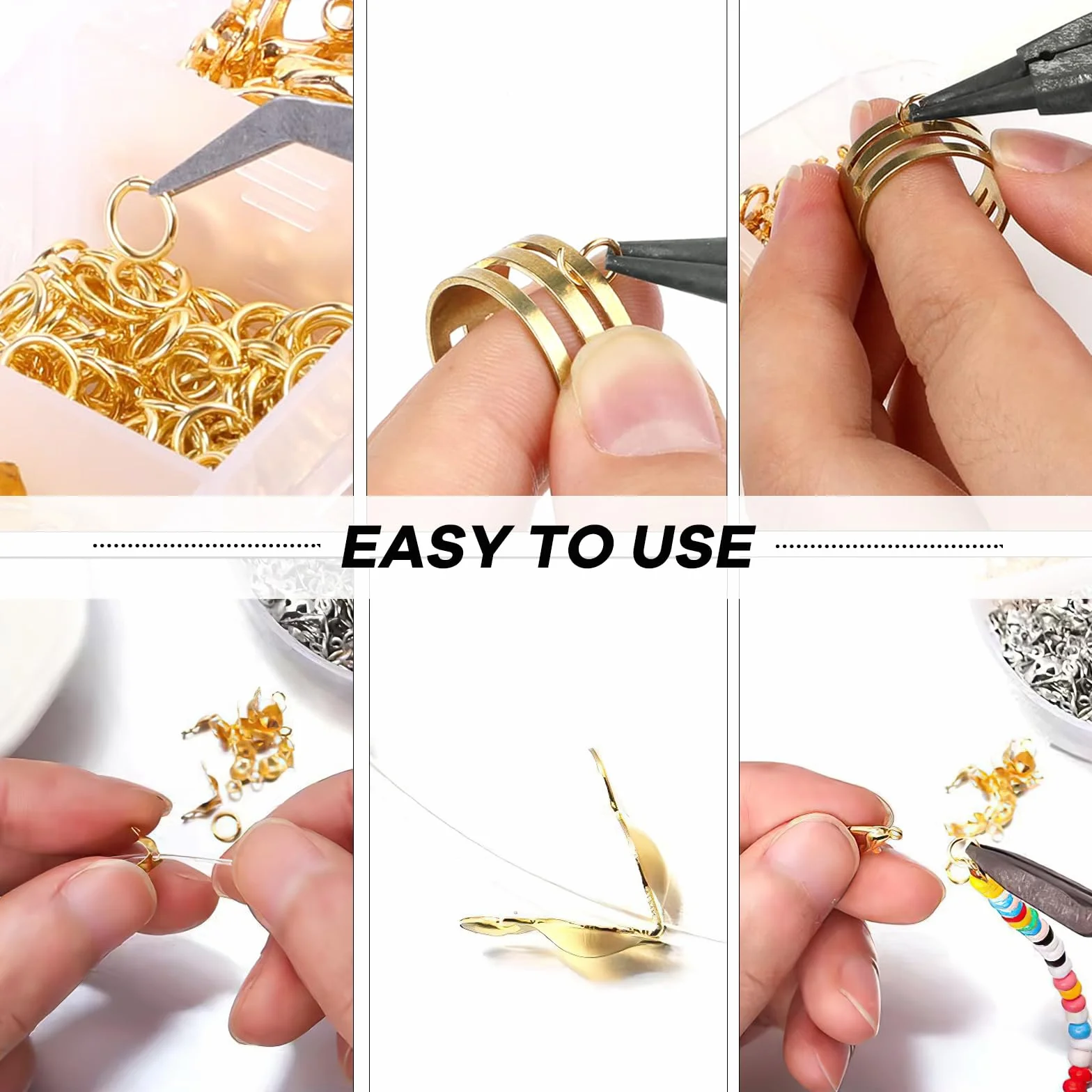 1140 Chiusure Gancetti per Braccialetti, Ganci per Braccialetti fai da te, Chiusura Chiusure per Collane, Accessori per la Creazione di Gioielli, Kit per Gioielli, Oro e Argento