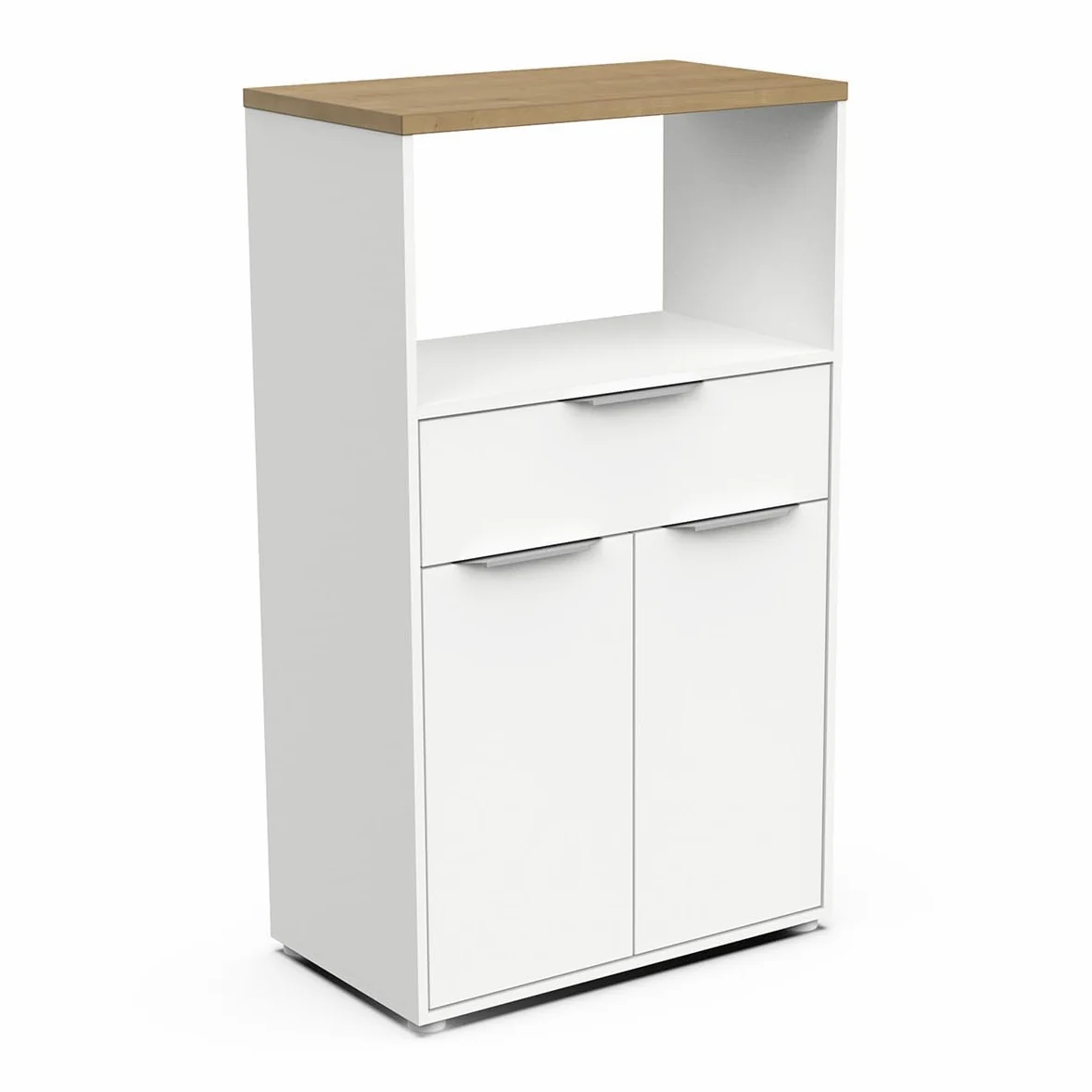Demeyere Mobile a Microonde, Bianco & Rovere, 70 x 123 x 40 cm
