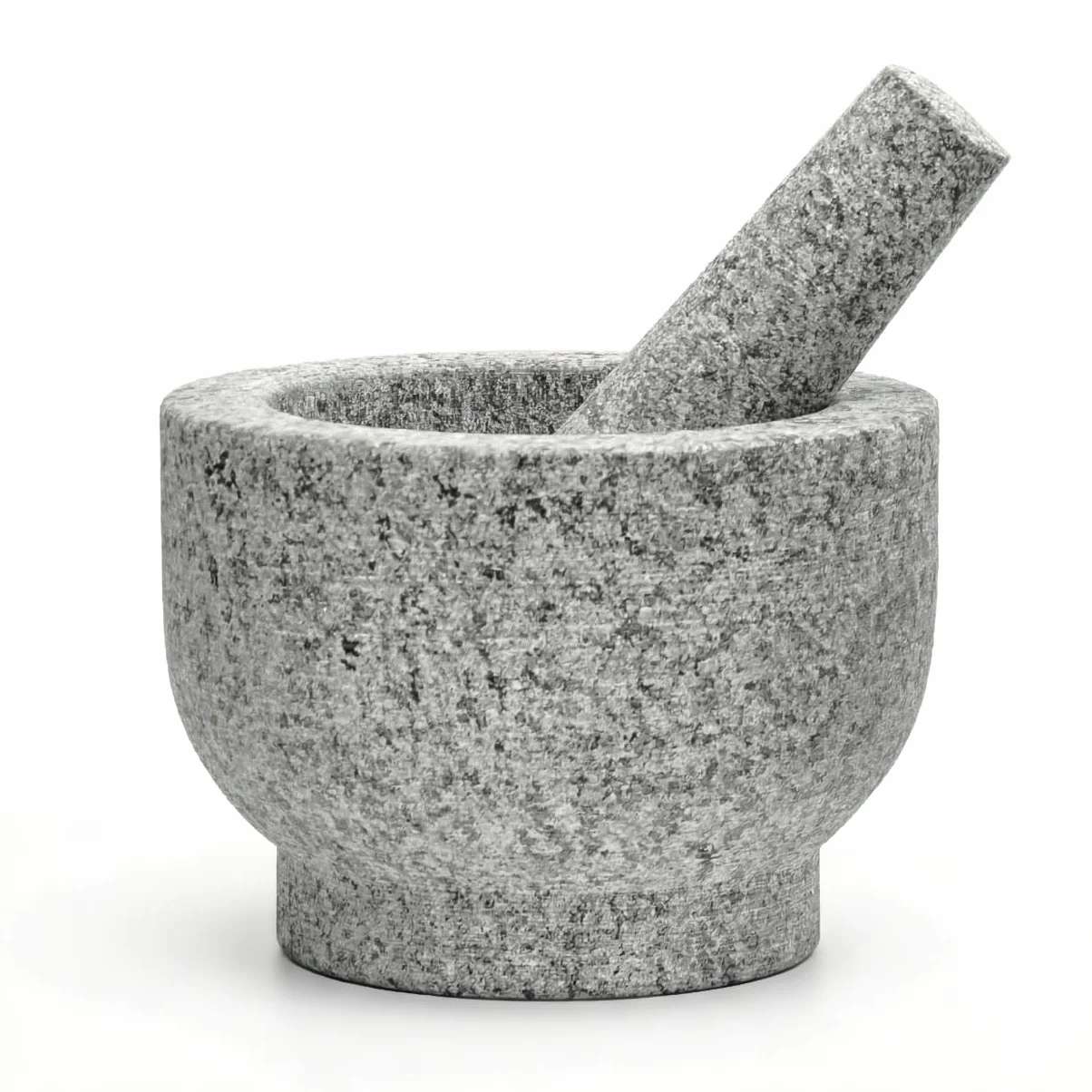 Mortaio con pestello in granito XXL, pietra naturale, tritatutto per erbe, noci, aglio, contenitore massiccio, accessori da cucina (grigio)