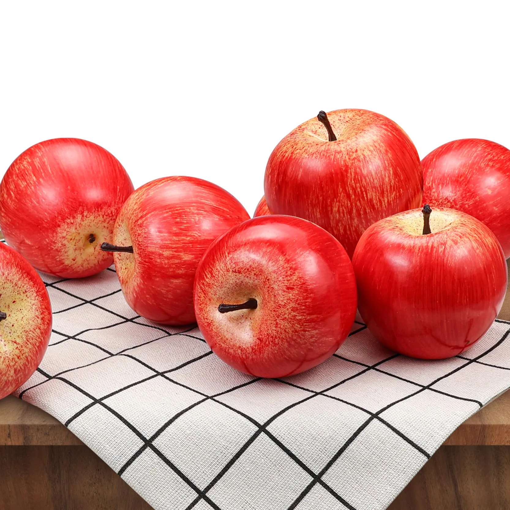 Mele artificiali realistiche rosse 6 pezzi decorazione domestica