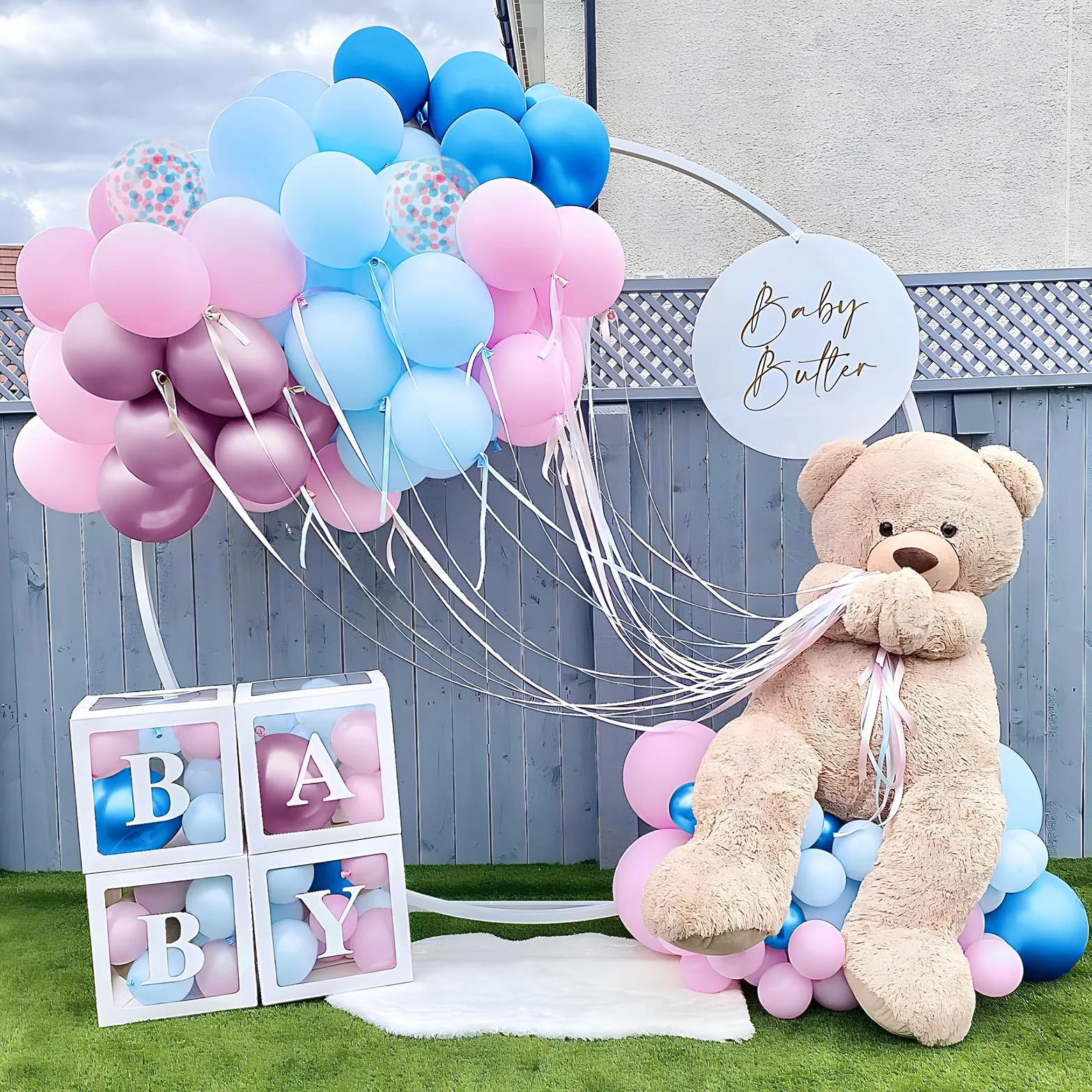 Palloncini Rosa Blu Pastello, 60 Pezzi 12 Pollici Macaron Azzurro Metallizzato Rosa Coriandoli Palloncini per Gender Reveal Bambino Compleanno Battesimo Cresima Laurea Partito Decorazione Festa
