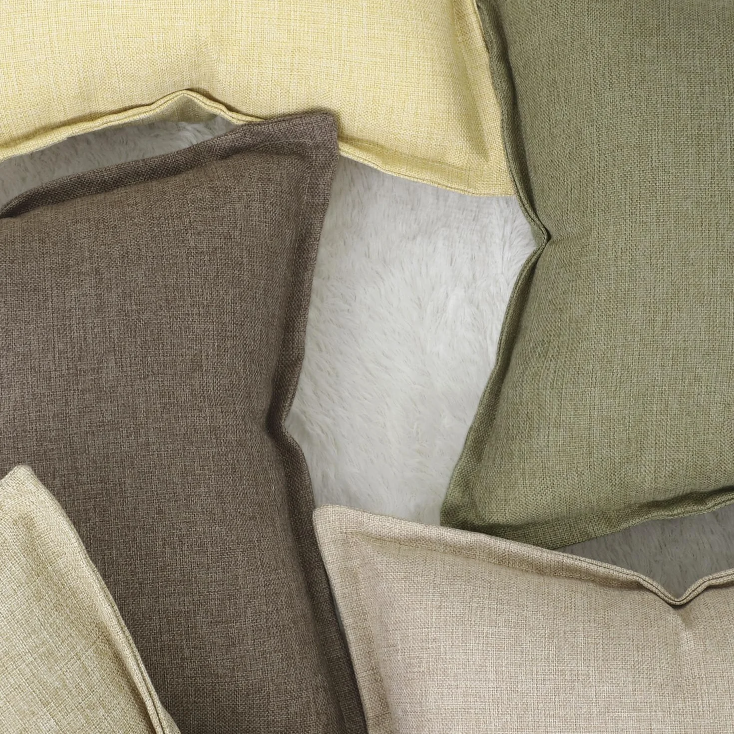 Madizz 2 Pezzi Poliestere Lino Copricuscini con bordo largo Morbido Decorativo Fodere per Cuscino Lusso Stile per Divano Camera da Letto 45x45 cm Verde muschio