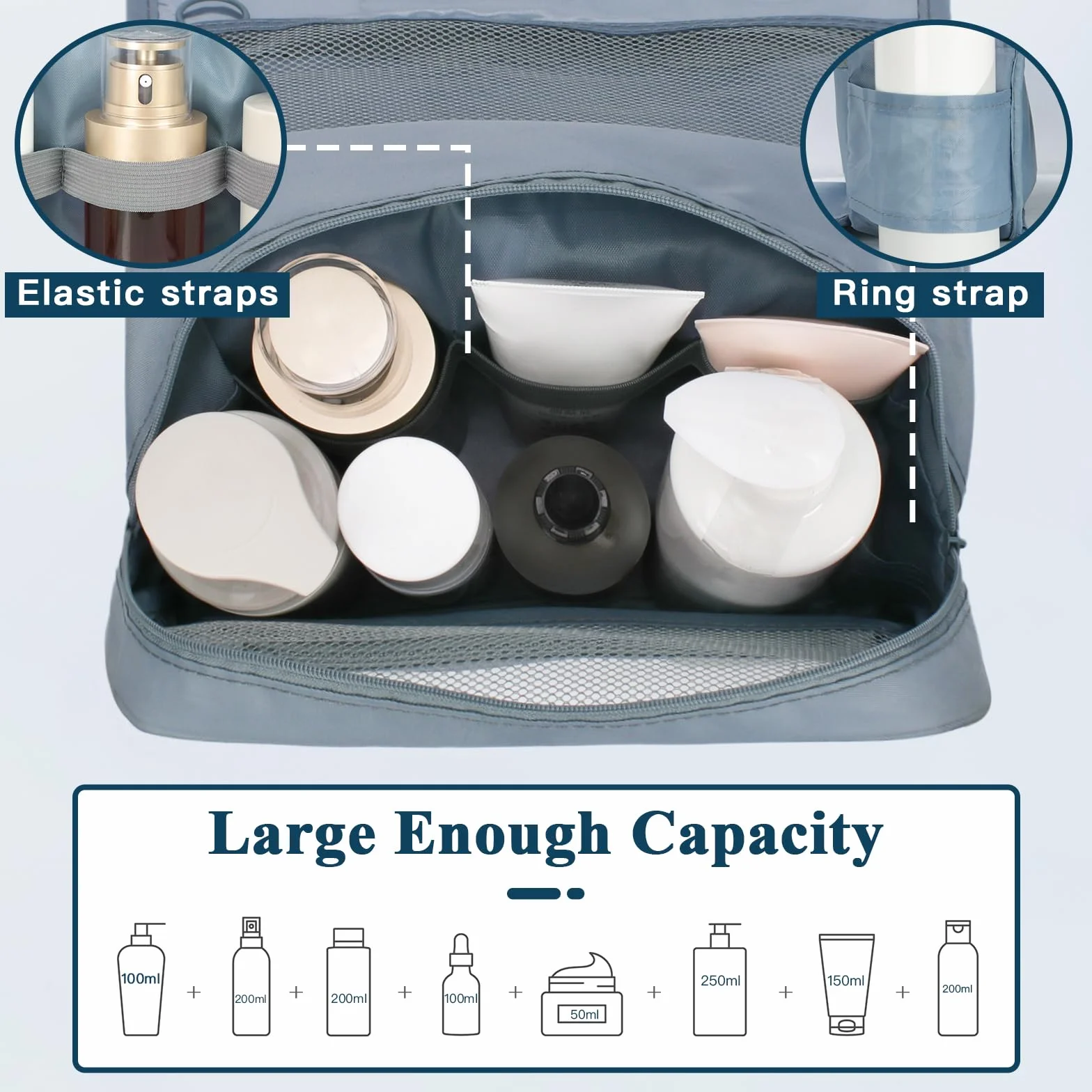 Zivacate Beauty Case da Appendere Borsa da Toilette Impermeabile Portatile Pieghevole Porta Trucchi