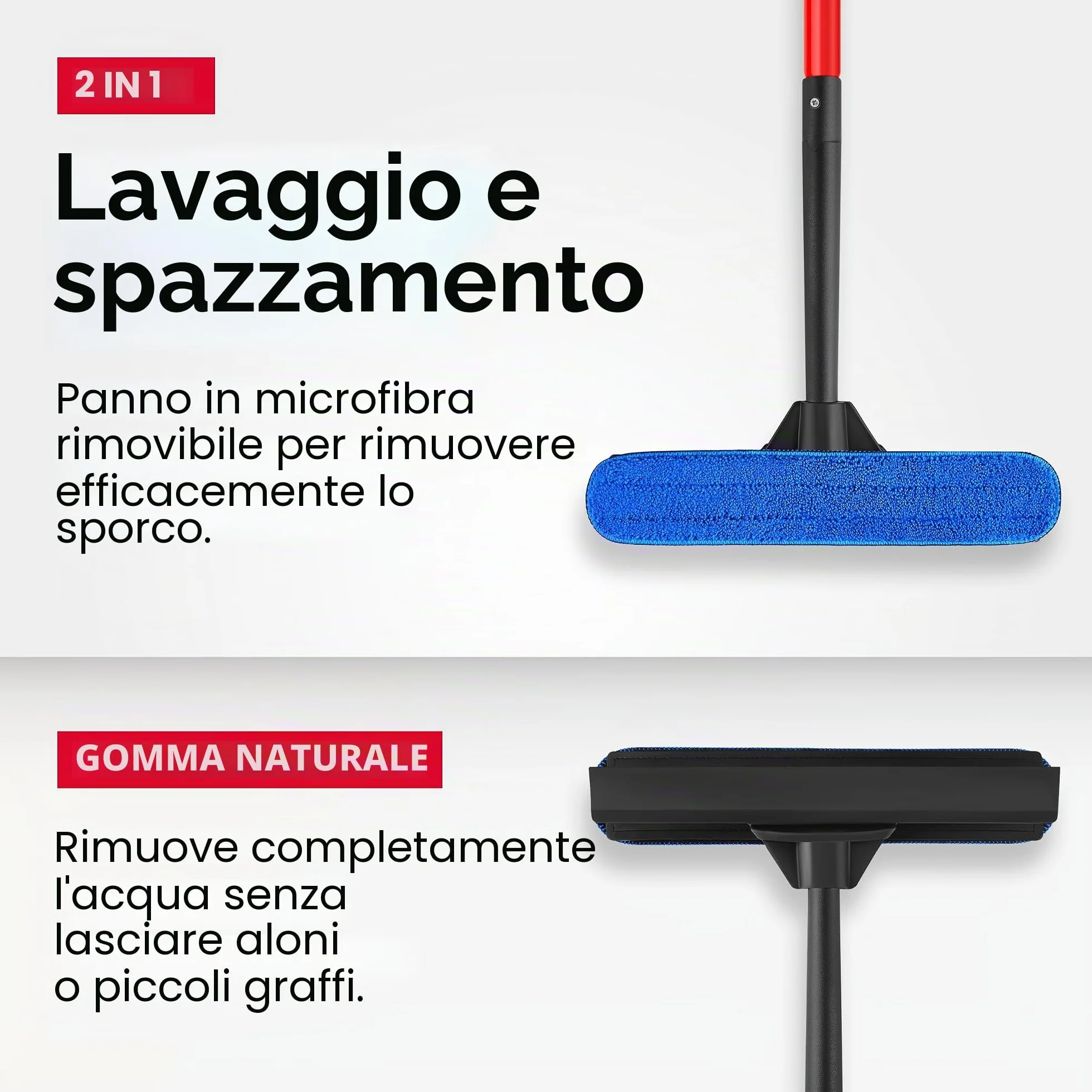 Tyroler Lavavetri Telescopico Professionale 2-in-1 | Bastone Telescopico per Pulizia Vetri Finestre 30-280cm | Tergivetro in Gomma 100% | Durata e Protezione Superiori Pulisci Vetri Telescopicos