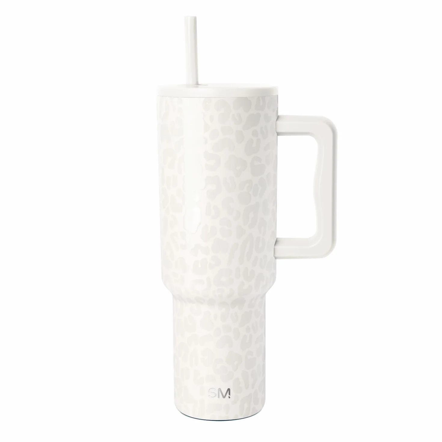 Simple Modern Tazza Termica 1180ml Acciaio Inossidabile Isolato con Cannuccia e Manico Cream Leopard