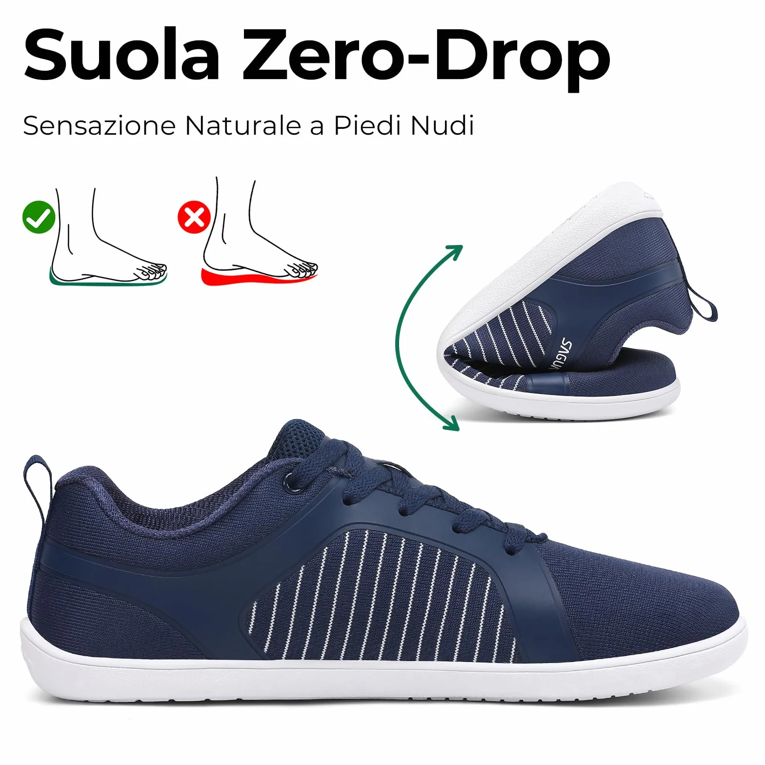 SAGUARO Scarpe Barefoot Uomo Punta Ampia Taglie 36-48