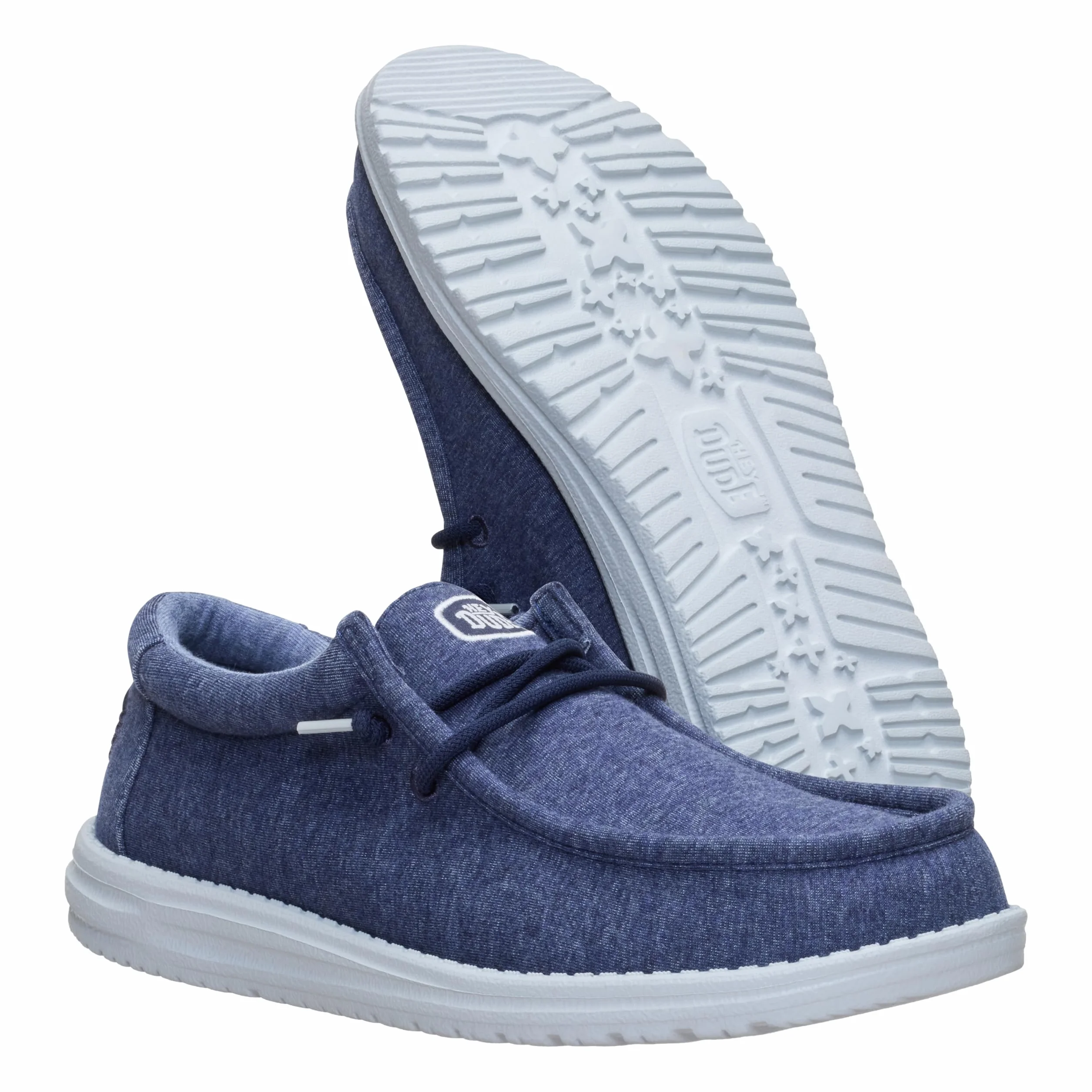 HEYDUDE Wally Scarpe da uomo in jersey elasticizzato mocassini da viaggio leggeri con lacci elastici