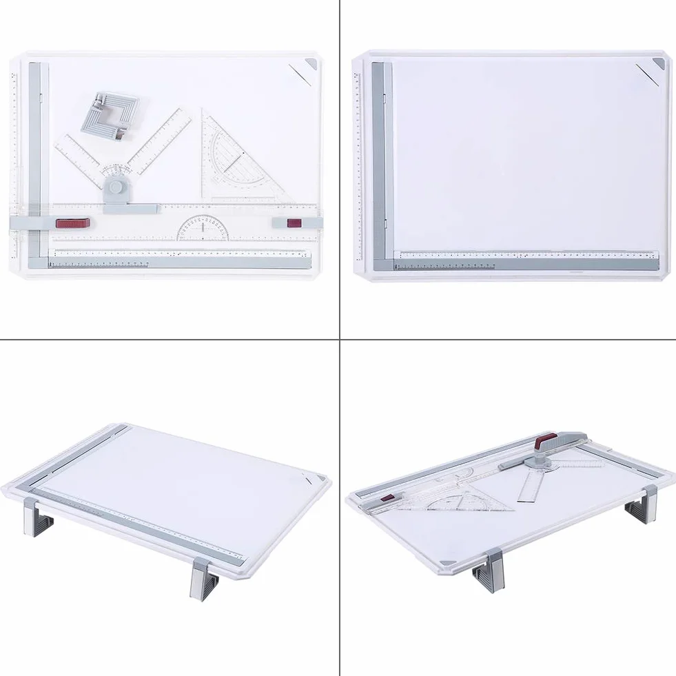 Wakects A3 Tavolo Multi-funzione con Movimento Parallelo e Angolo Regolabile, Set Scrittoio Tecnigrafo 56 x 39 x 6 cm