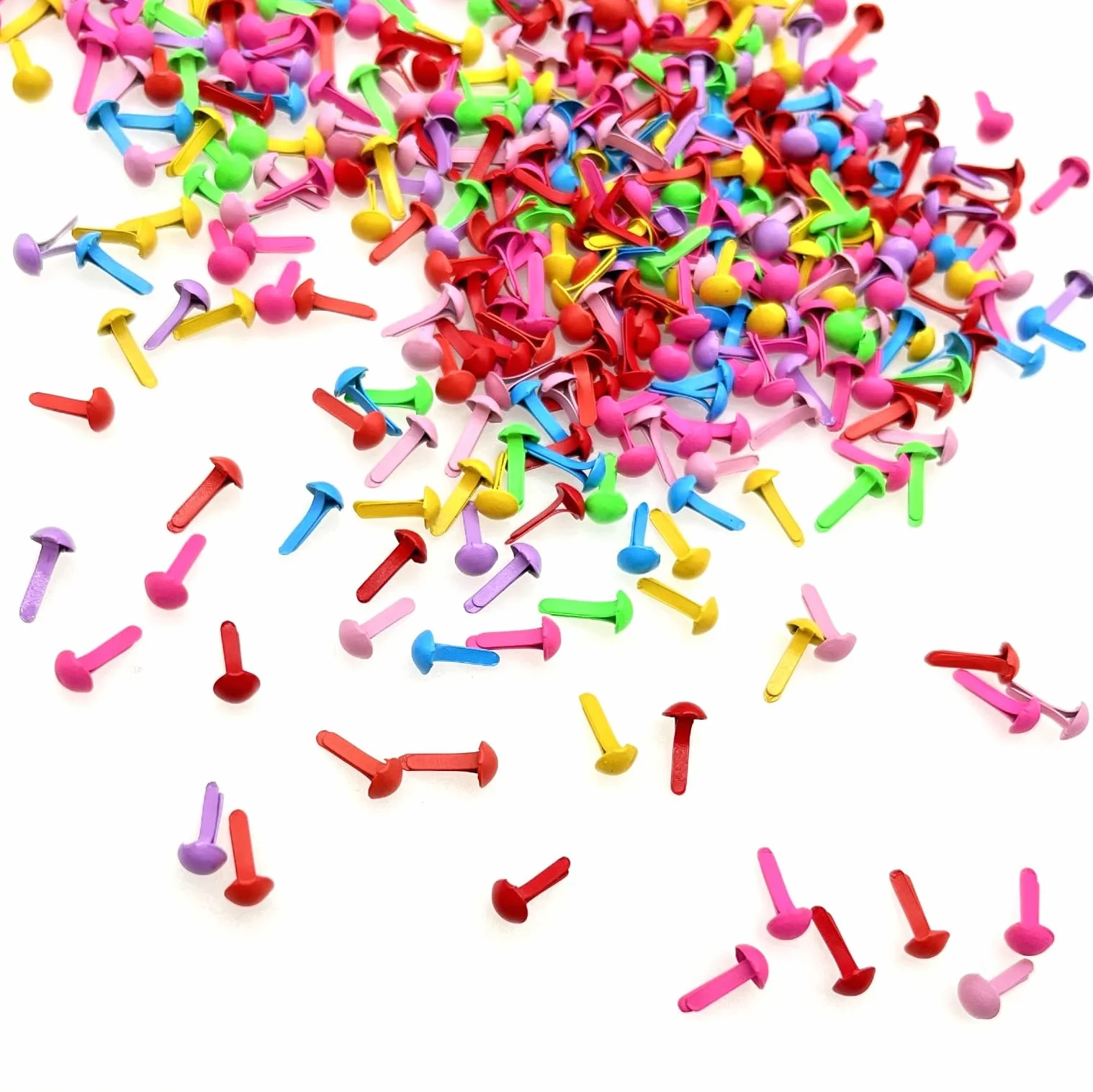 Mini fermacampioni metallo 4mm multicolori 500 pezzi per scrapbooking