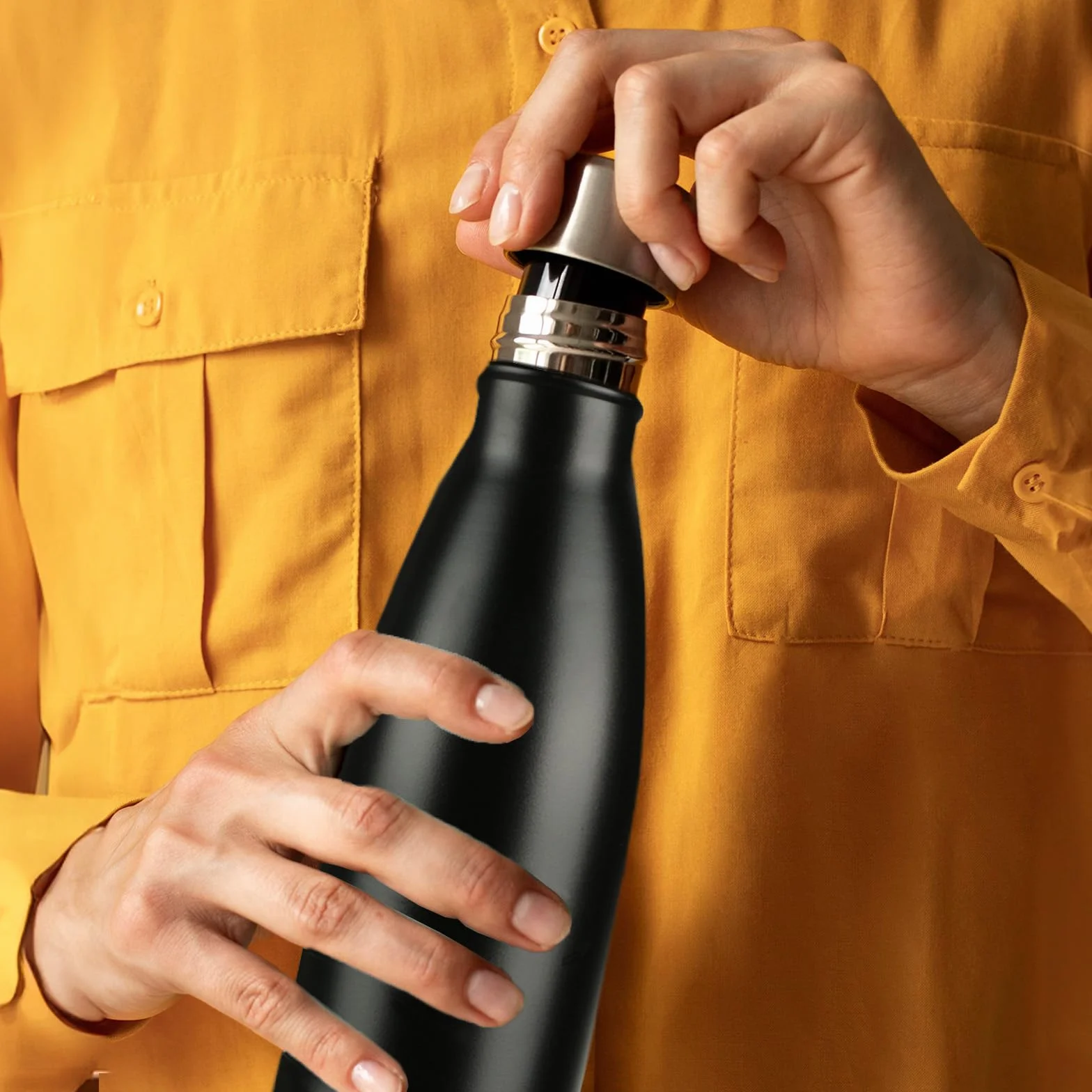 Mont-Clair Borraccia Termica 500ml Acciaio Inox, Borraccia 500ml Nera Senza BPA
