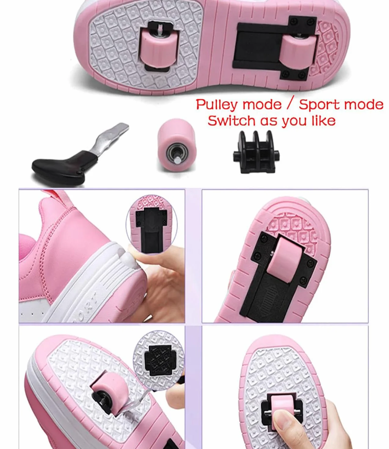 ENEN Scarpe con Rotelle Bambina Outdoor Sportive Skateboard Sneakers Multisport Pattini per Ragazze e Ragazzi