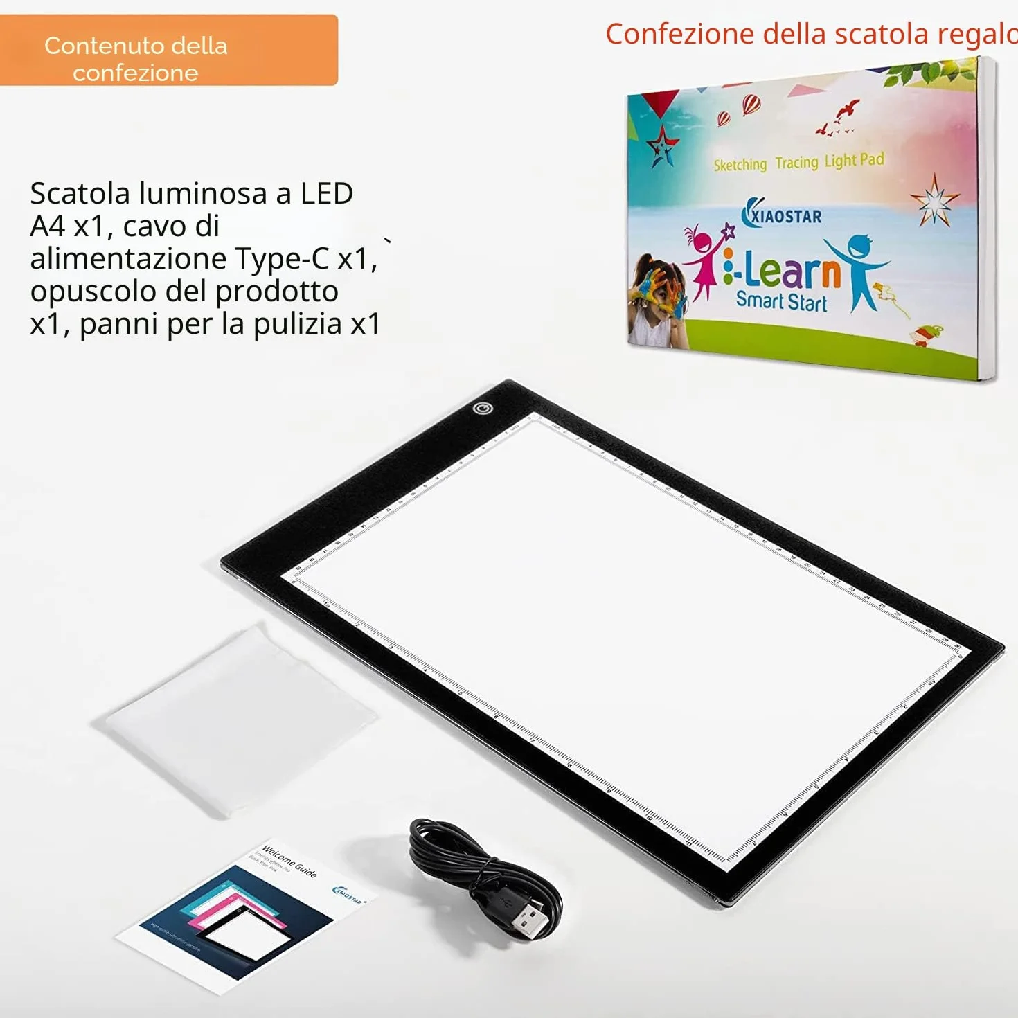 A4 LED Copy Board Light Box Drawing Pad Tracing Table USB Brightness Adjustable for Artists Animation Sketching X-ray Viewing