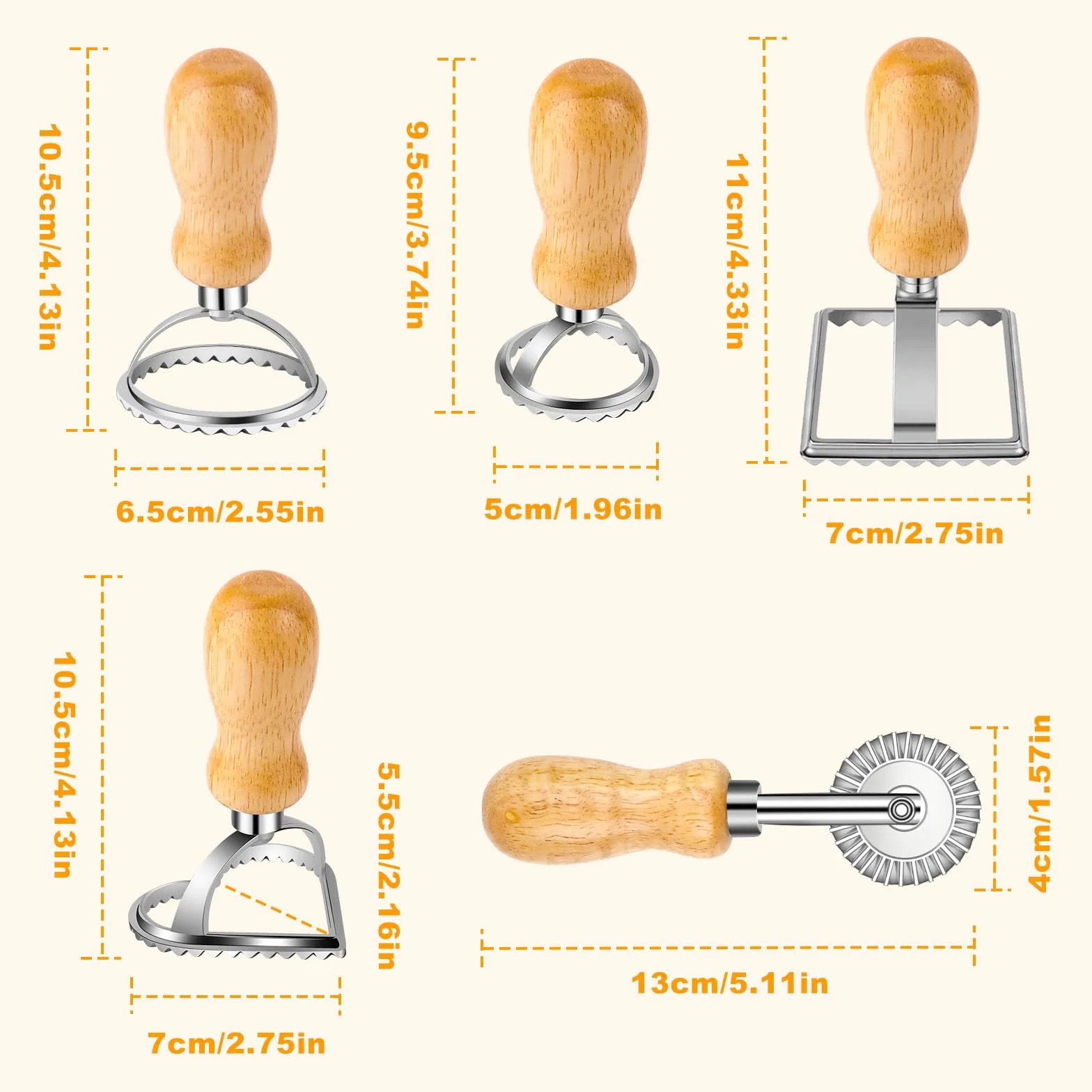 Stampo per Ravioli 5 Pezzi Taglia Ravioli e Taglierina per Pasta Biscotti