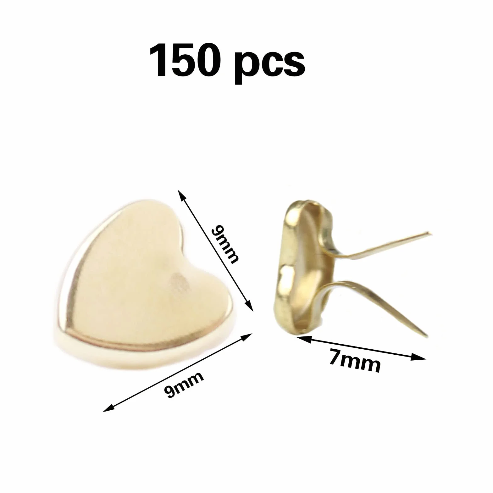 150 Pezzi fermacampioni,fermacampioni Piccoli,Mini fermacampioni Dorati a Forma di Cuore,Metallo Elementi di Fissaggio in Carta,per lavoretti Carta Scrapbooking Fai da Te Fatto a Mano