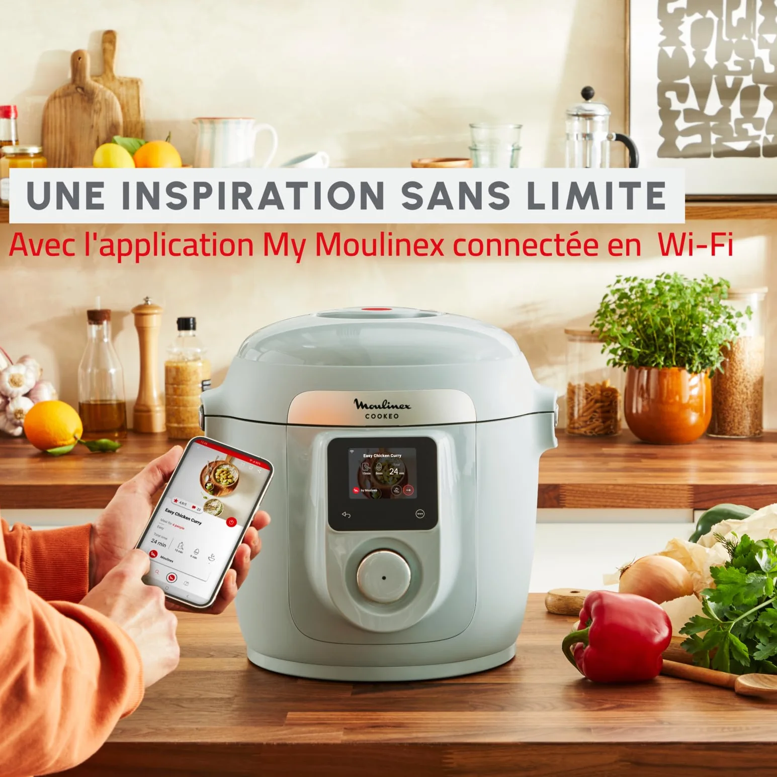 Moulinex Cookeo Wifi 10 in 1, multicooker ad alta pressione, 6 l, CE96G310
