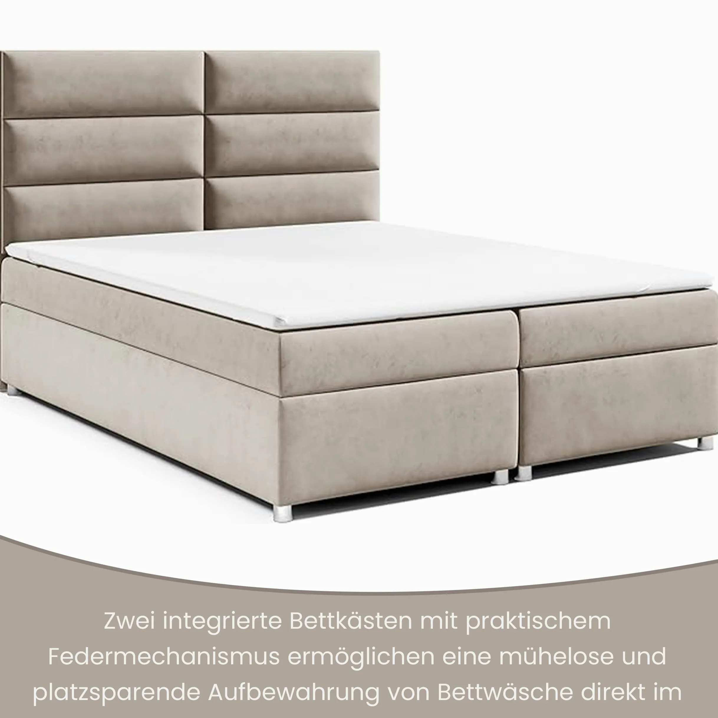 Letto a molle Trinity K-4 con nucleo a molle Bonell con topper, con fornitura, struttura e smaltimento