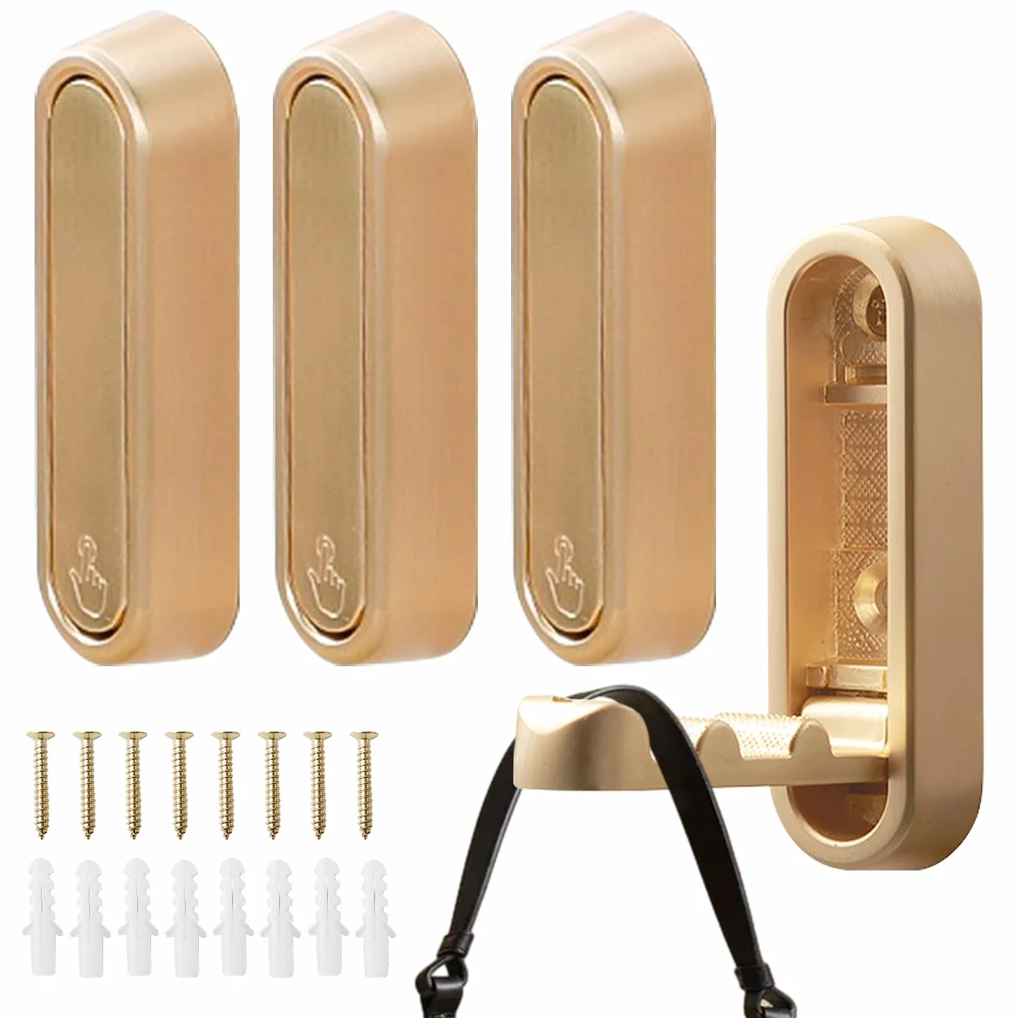 Ganci Pieghevoli Da Parete In Lega Di Zinco Oro, 4 Pezzi, Gancio A Ribalta 90° Per Cappotto Borsa