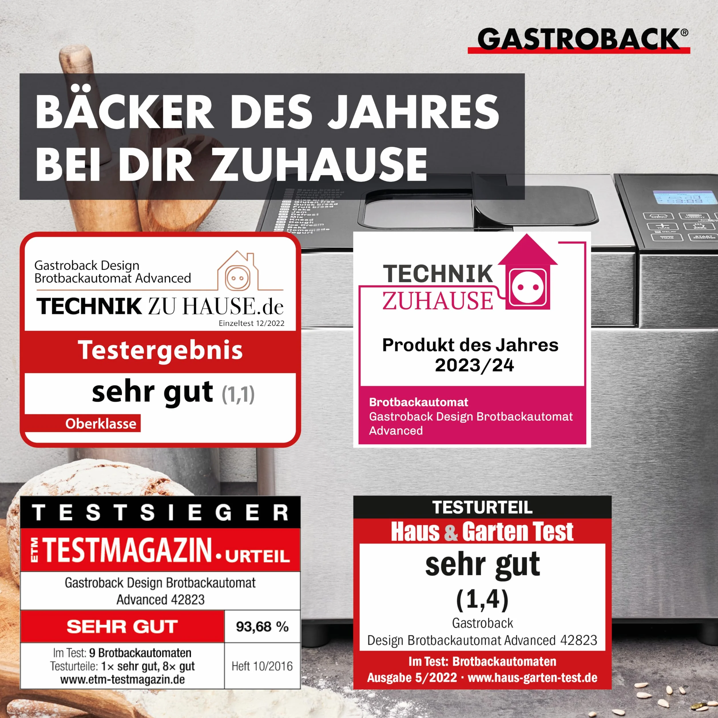 Gastroback 42823 Nero, Metallico 500W macchina per il pane