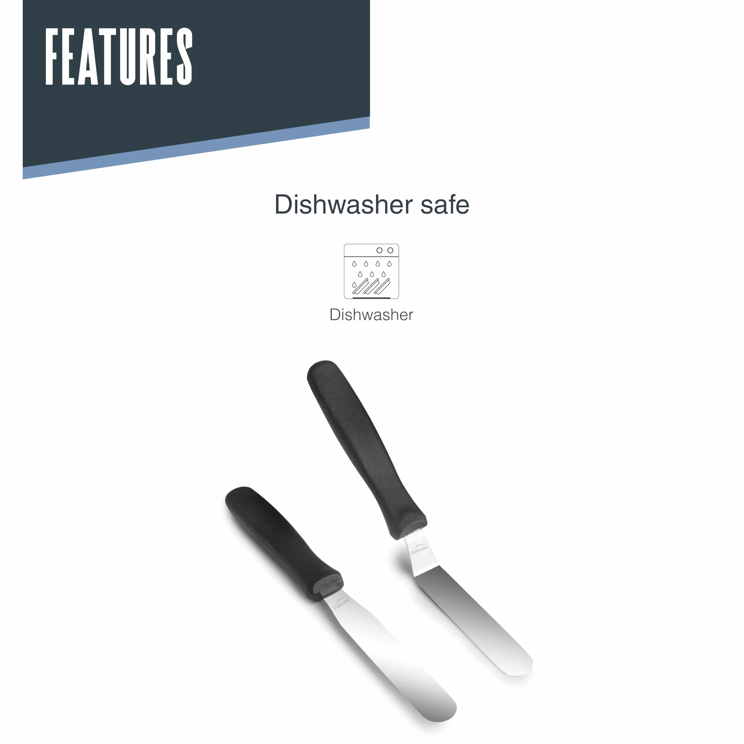 Lacor Set 2 Mini Spatole Acciaio Inox 22,5 x 11,5 cm e 22 x 10,5 cm per Placcatura