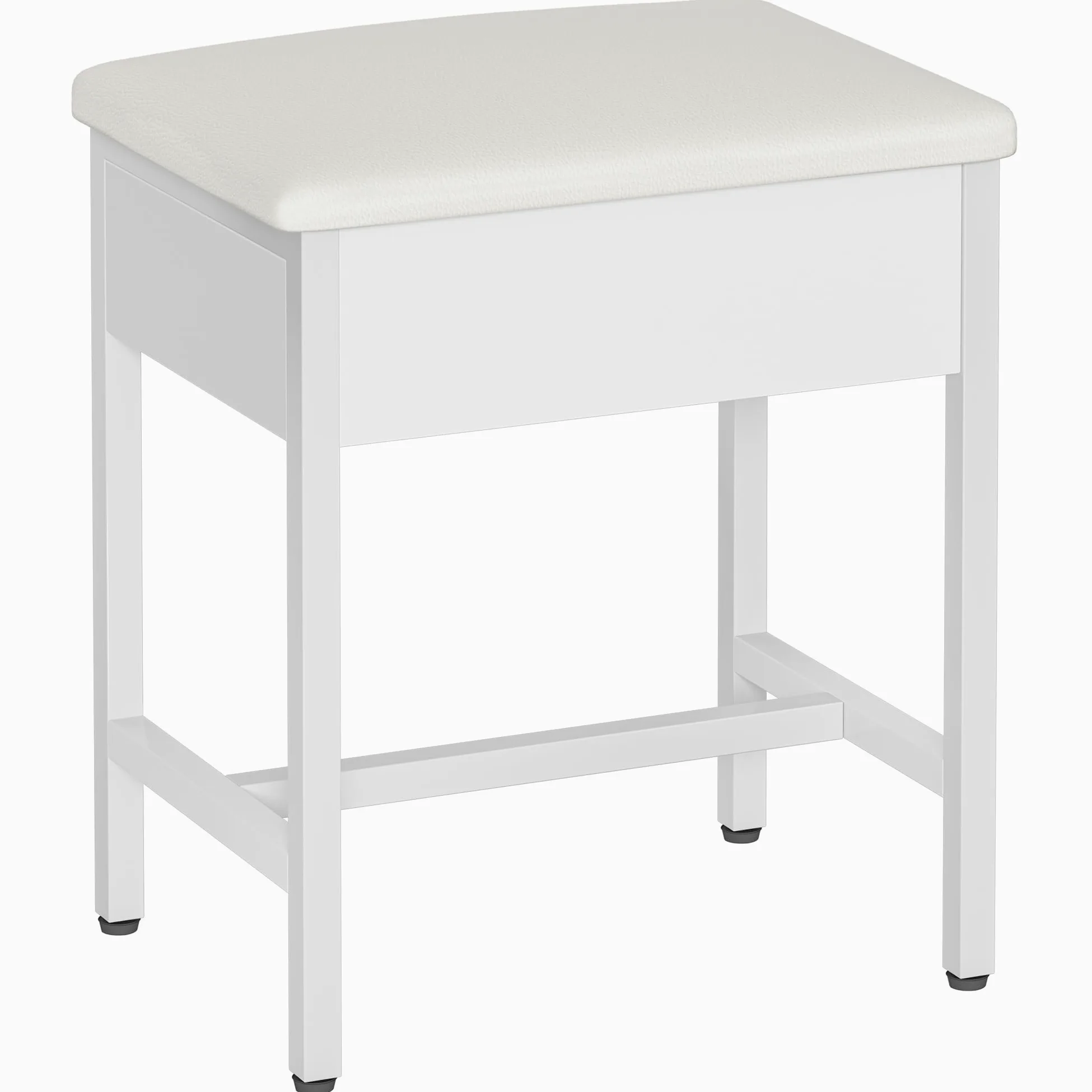 Hzuaneri Sgabello Toeletta Trucco, Sgabello Imbottito Postazione Trucco, Poggiapiedi per soggiorno, Camera da Letto Cabina Armadio Ingresso, 30 x 40 x 46 cm, Bianco VS32503X