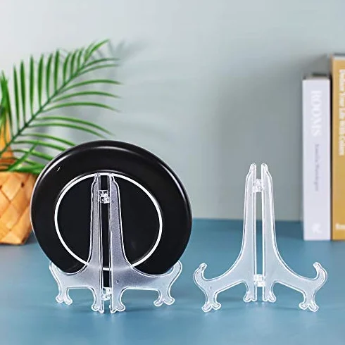 Chiaro Deselezionare plastica cavalletti o titolari di Stand/piastra per visualizzare immagini o altri oggetti ai matrimoni, decorazione domestica 7 inch(24 pack