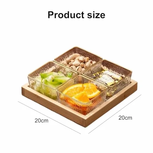 Vassoio da portata diviso – C Square ack & Fruit Platter Portable Sto Box Cartments rimovibile per un facile servizio & nizat perfetto per feste riunioni ed eventi
