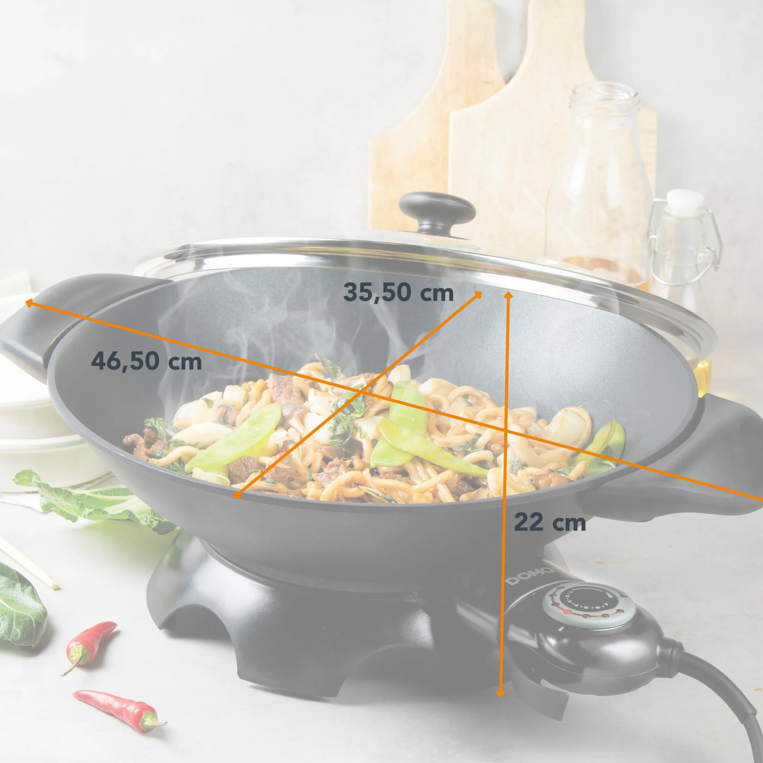 DOMO DO8708W Wok Elettrico Nero
