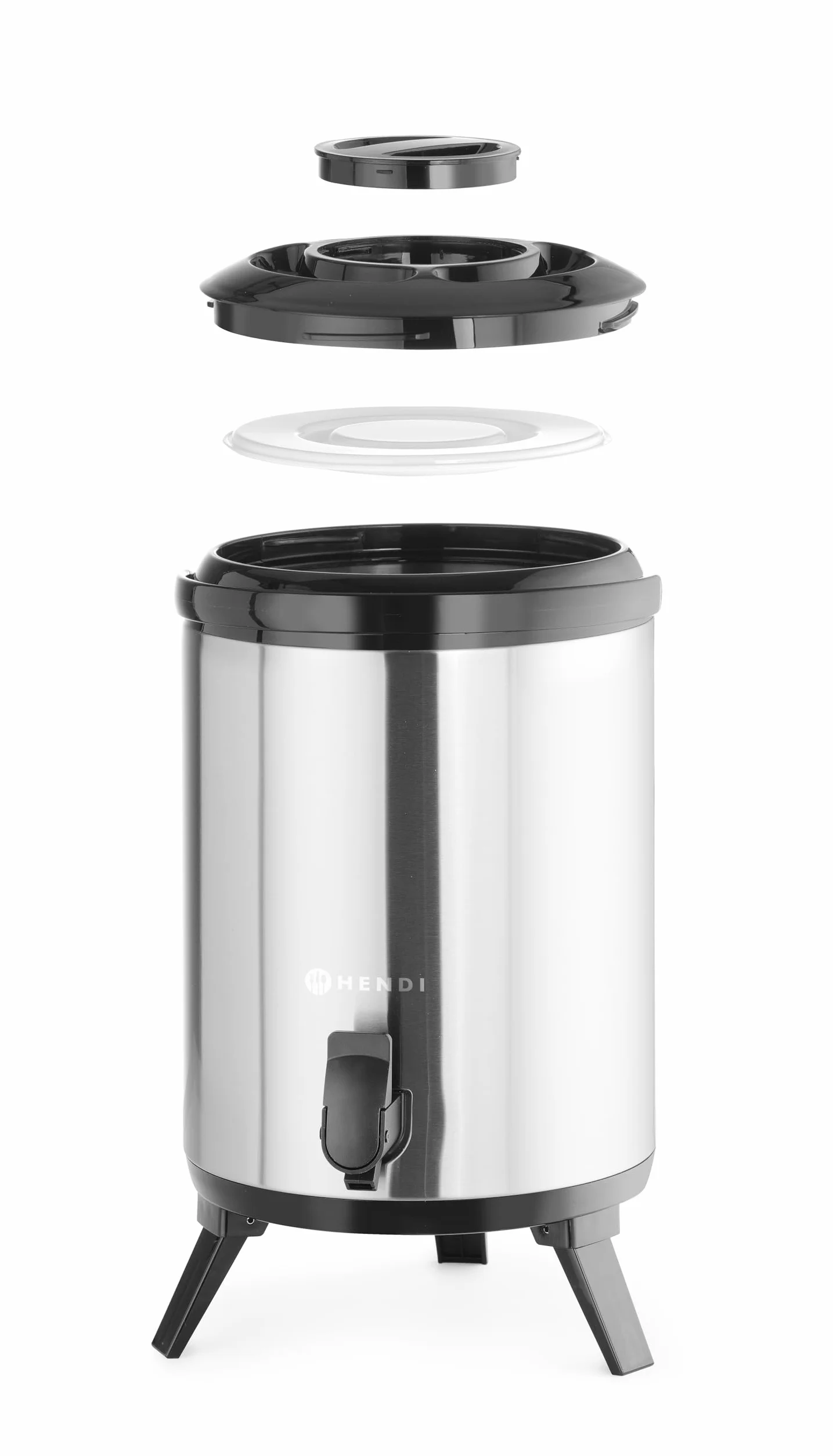 HENDI Distributore acqua calda e fredda portatile, 9L, acciaio inox, -10° a 100°C, ø226x350mm