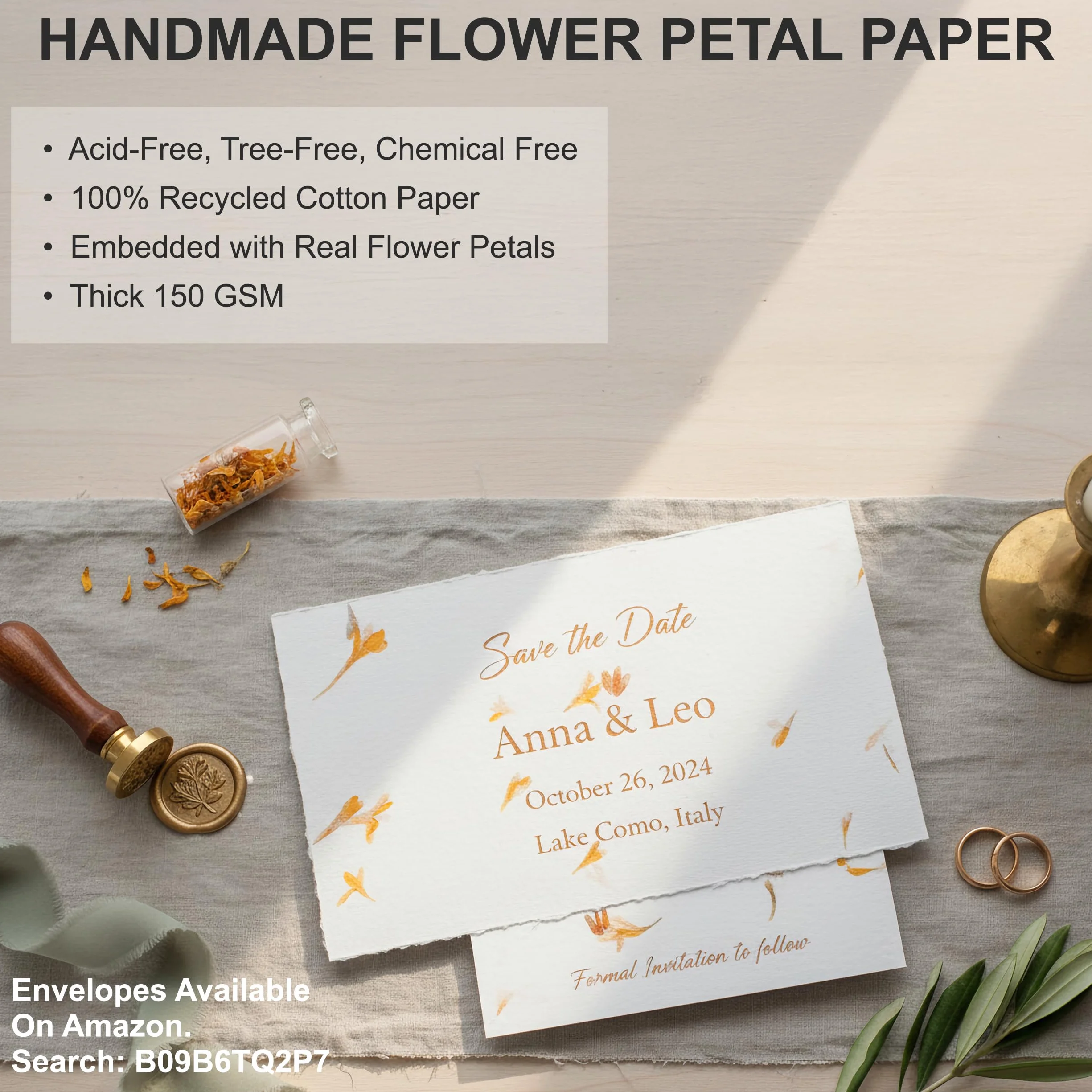 Carte di Carta A6 Vintage Cancelleria Fatta a Mano con Petali Veri 50 Pezzi 150 GSM 11x16 cm