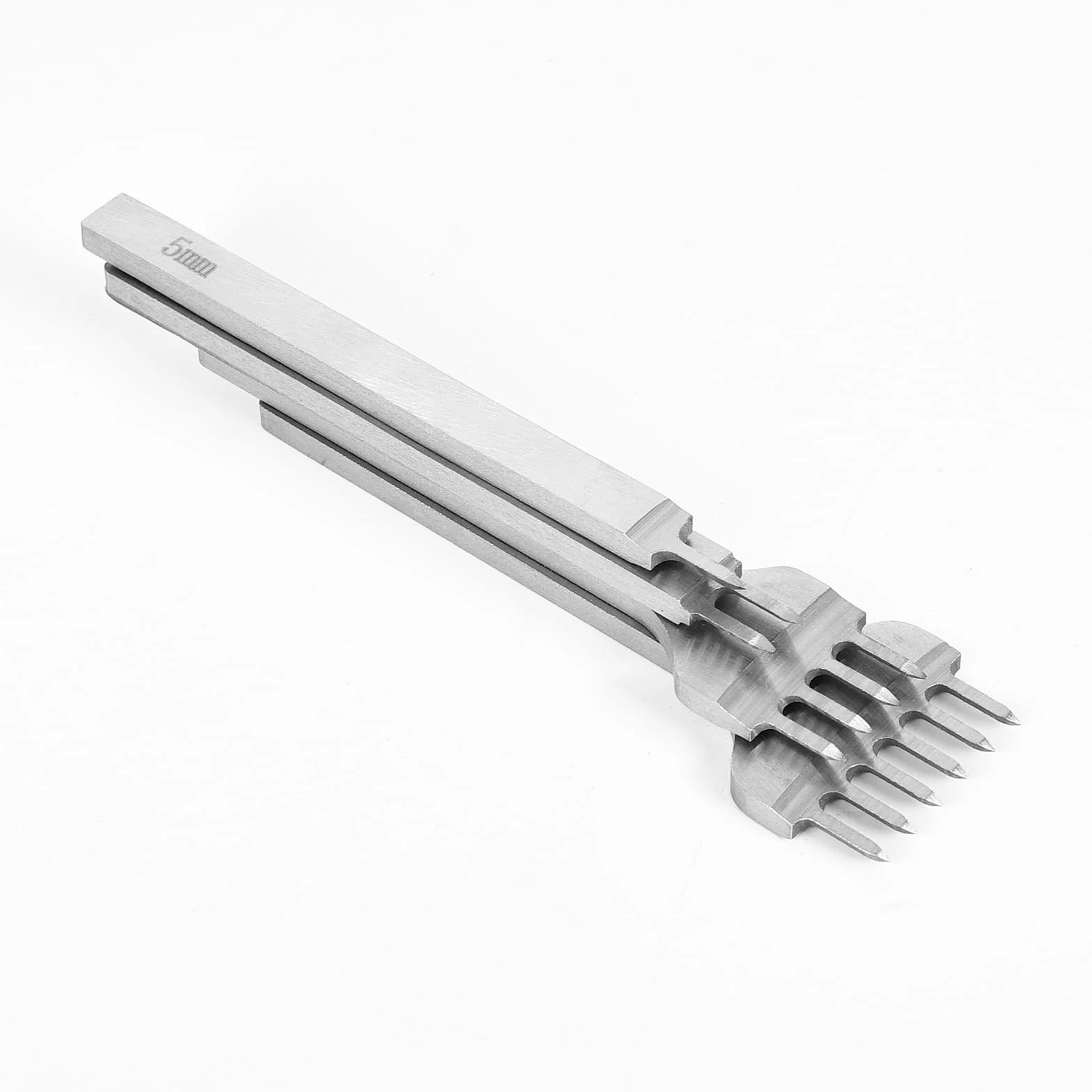 Set di 4 punzoni per la pelle, con punte da 1/2/4/6 punzoni per la pelle, kit di strumenti per cucito fai da te, set di scalpelli per allacciatura con diamanti (5 mm)
