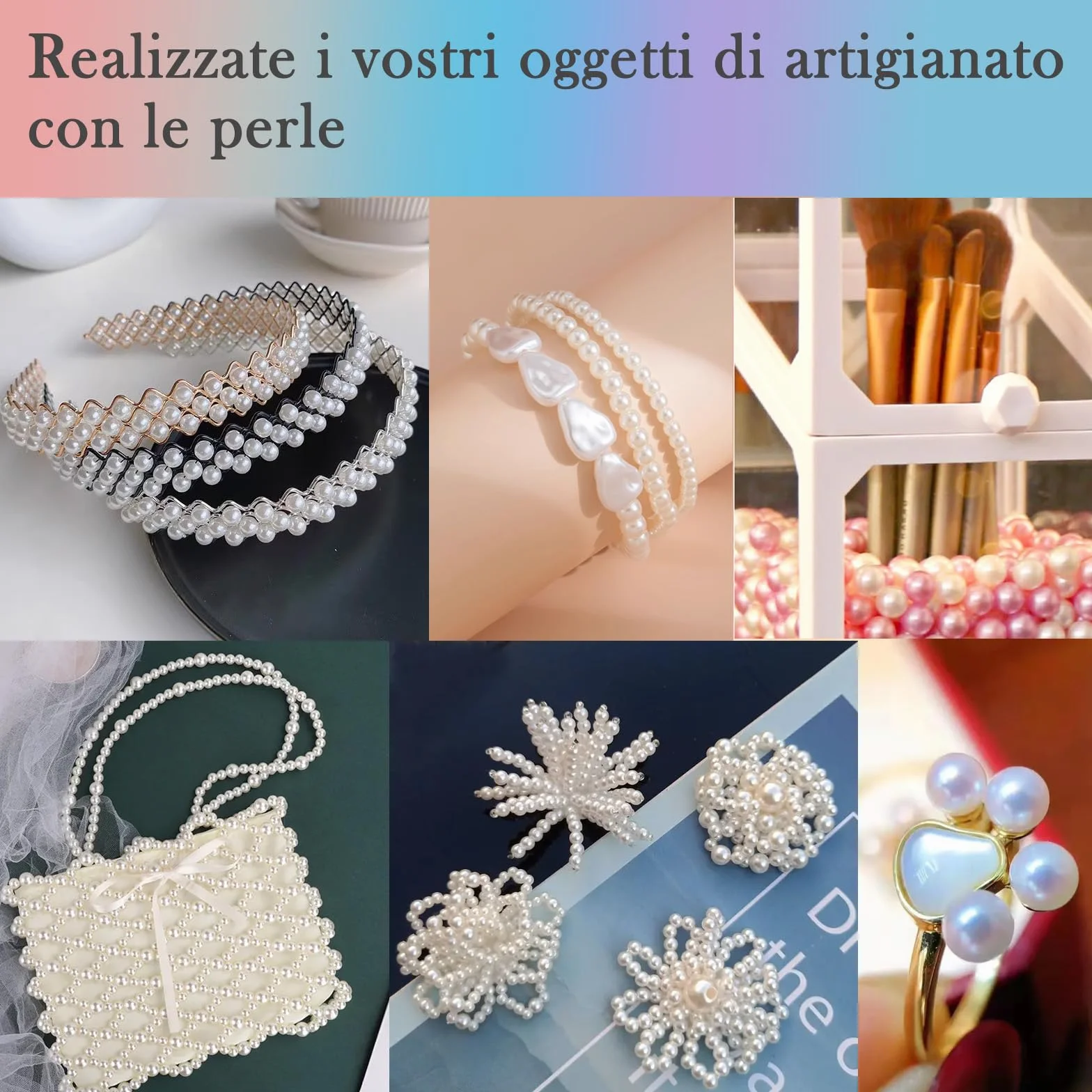 Perline per Bigiotteria 1680 Pezzi 28 Colori 6mm per Braccialetti Creazione Gioielli